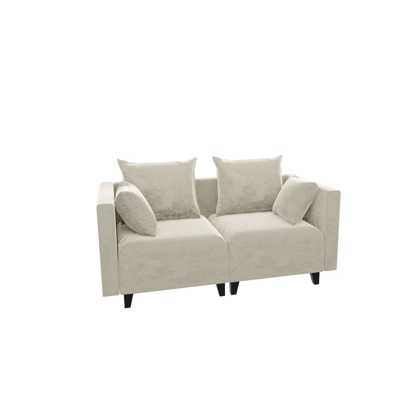 Sectional Sofa, Velvet Square Arm Sofa for bedroom, livingroom