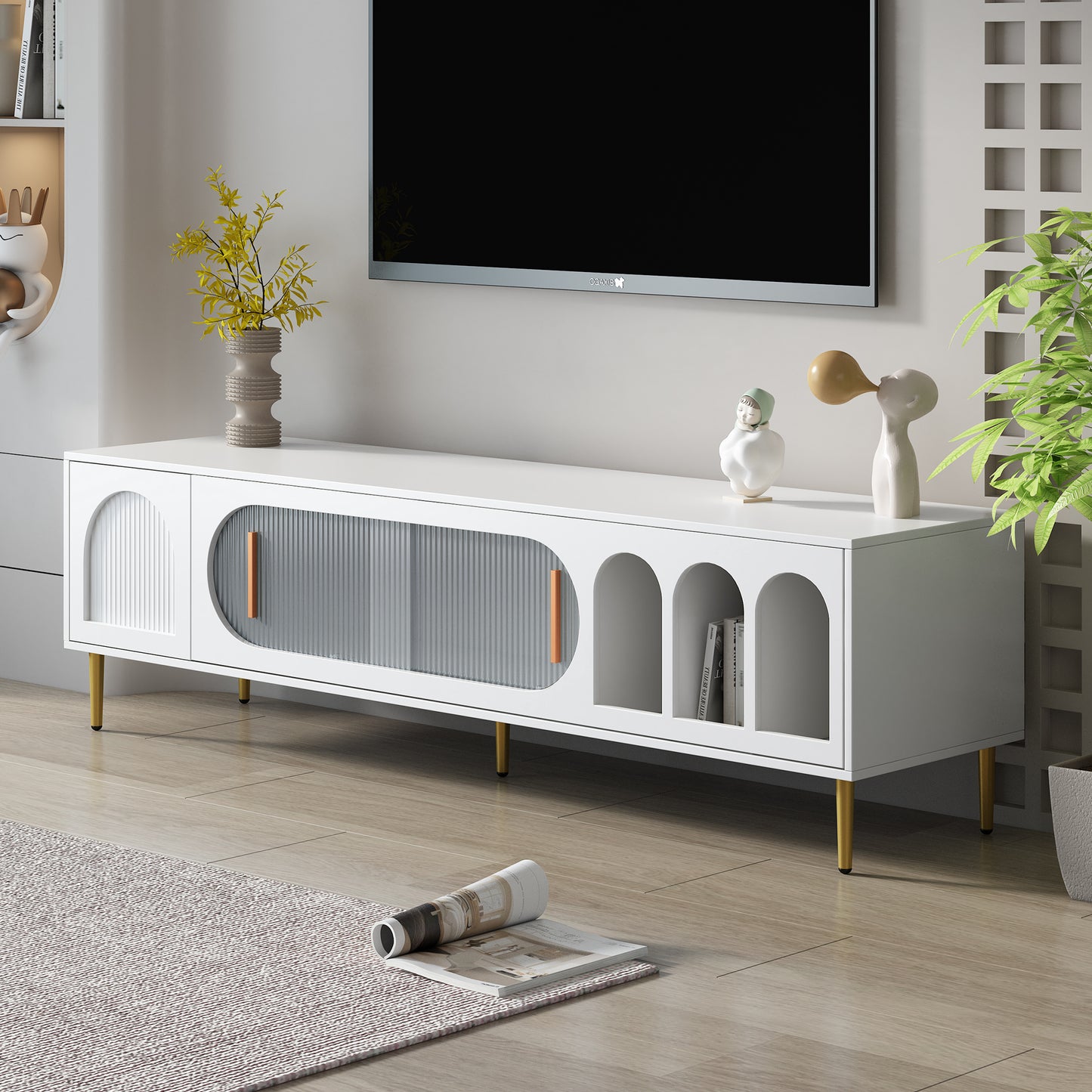 U-Can Modern TV Stand: Elegant and Functional Entertainment Center Furniture