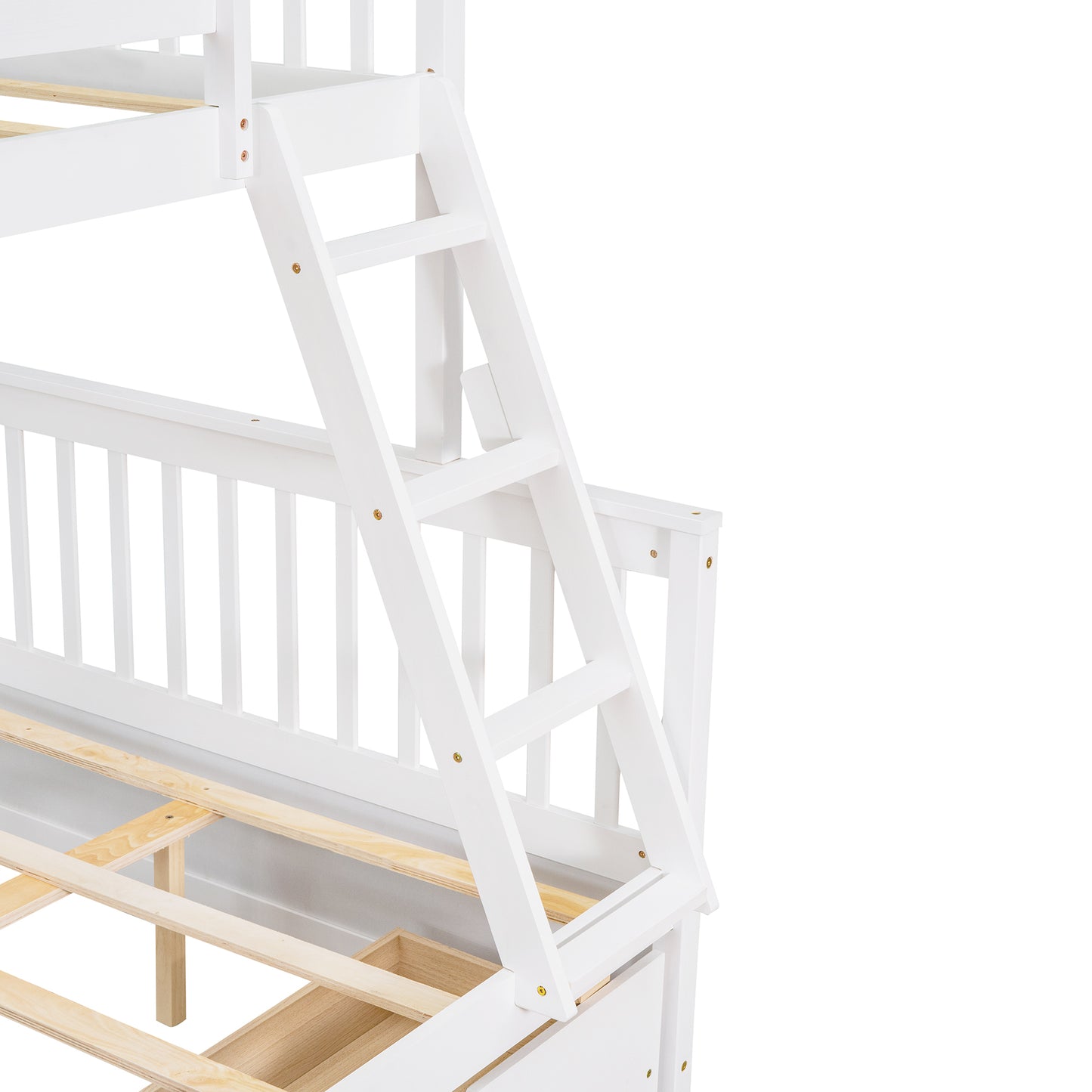 Twin/Full Bunk Bed with Stairs, Drawers, and Flexible Layout