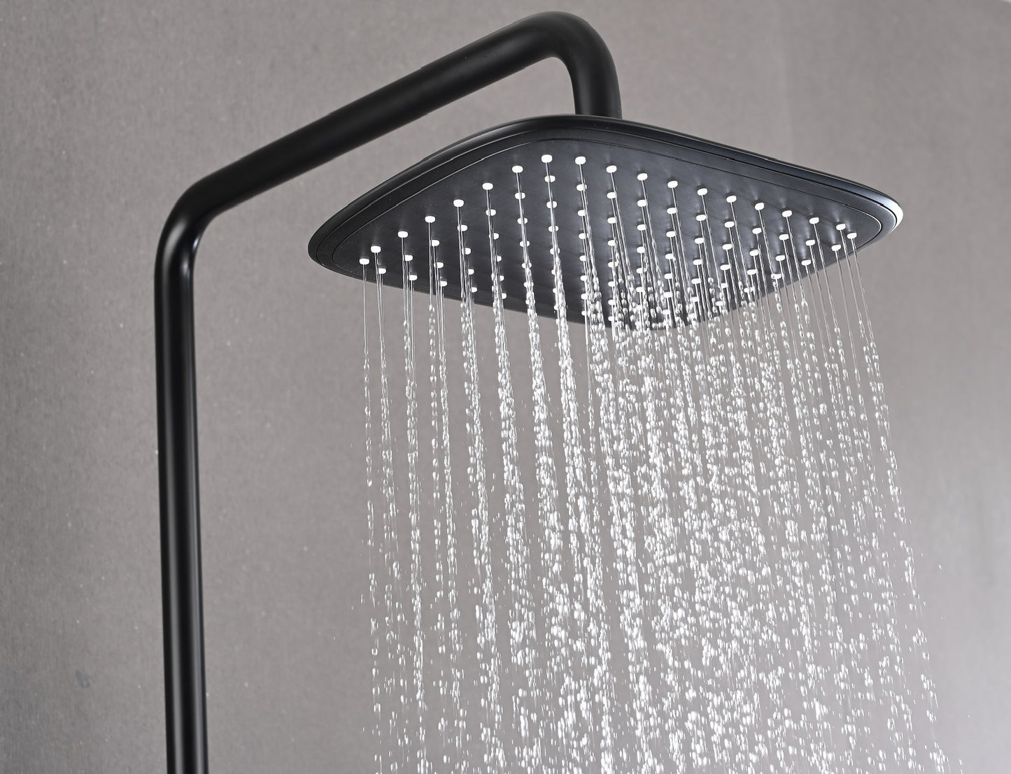 Thermostatic Matte Black Shower System with Dual Function Rainfall Shower Head