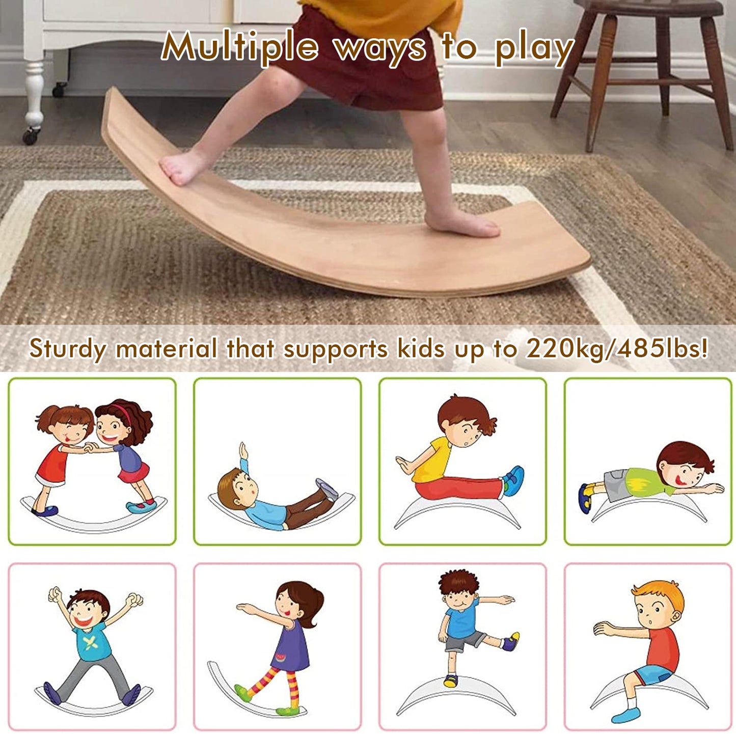 Wooden Wobble Balance Board