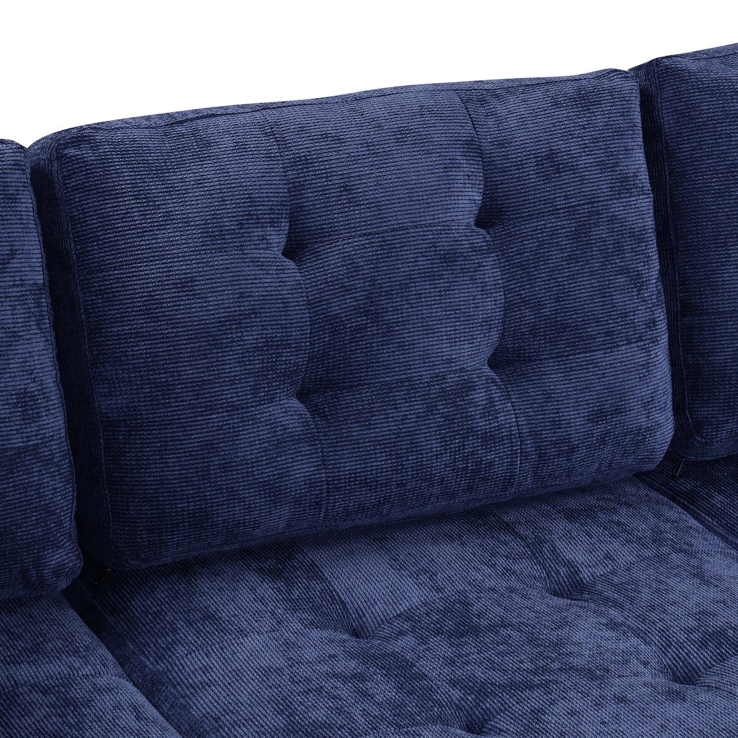 Convertible Navy Blue L-Shape Sleeper Sofa with USB Ports and Power Sockets