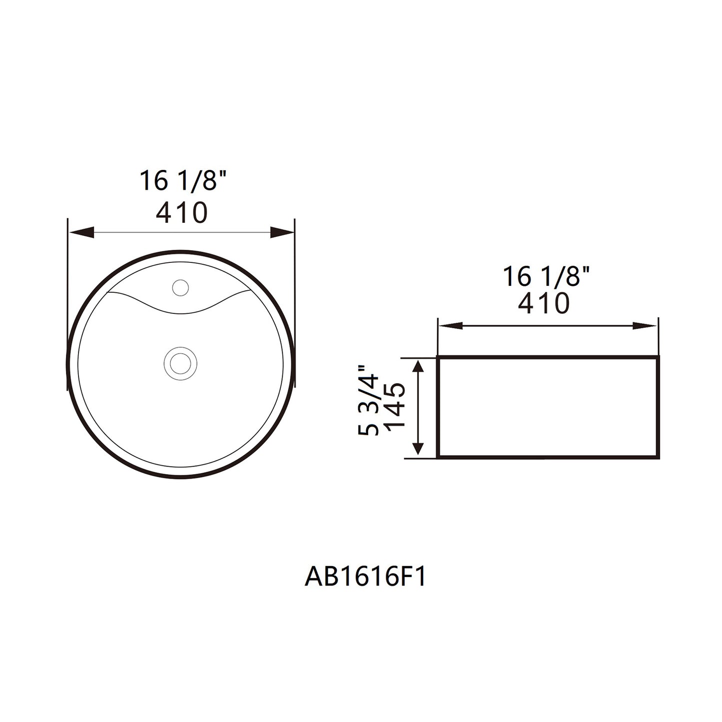 Vessel Bathroom Sink Basin in White Ceramic