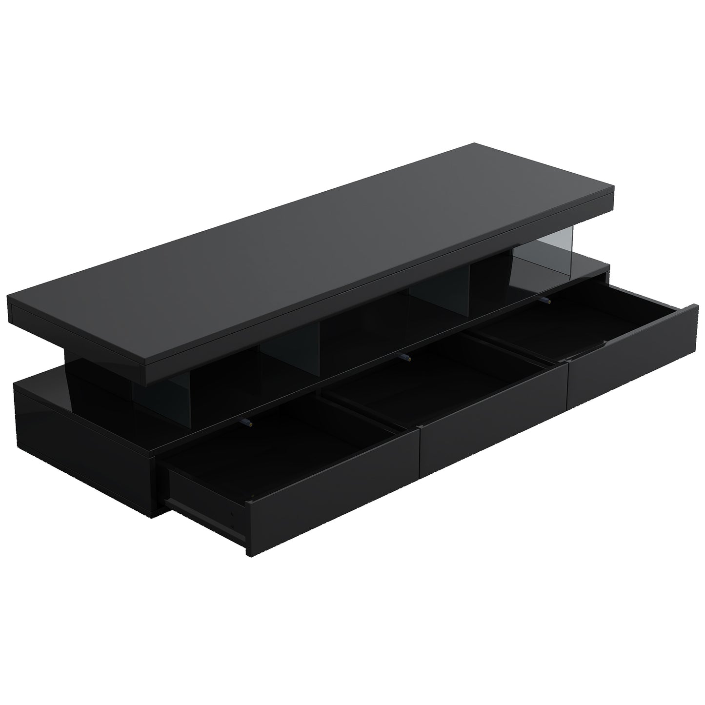 Sleek LED TV Stand with 16 Color Options and Abundant Storage for 70 TVs