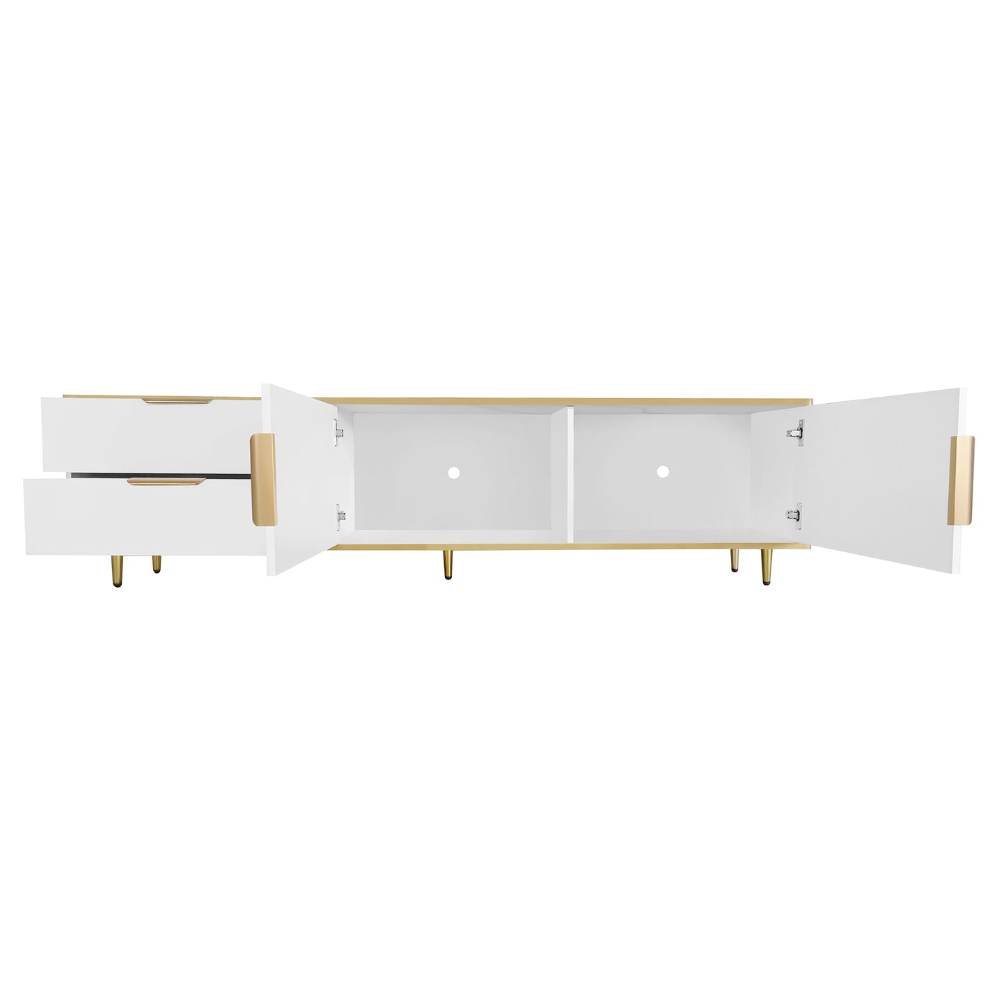 Luxurious Marble-Top TV Stand with Ample Storage