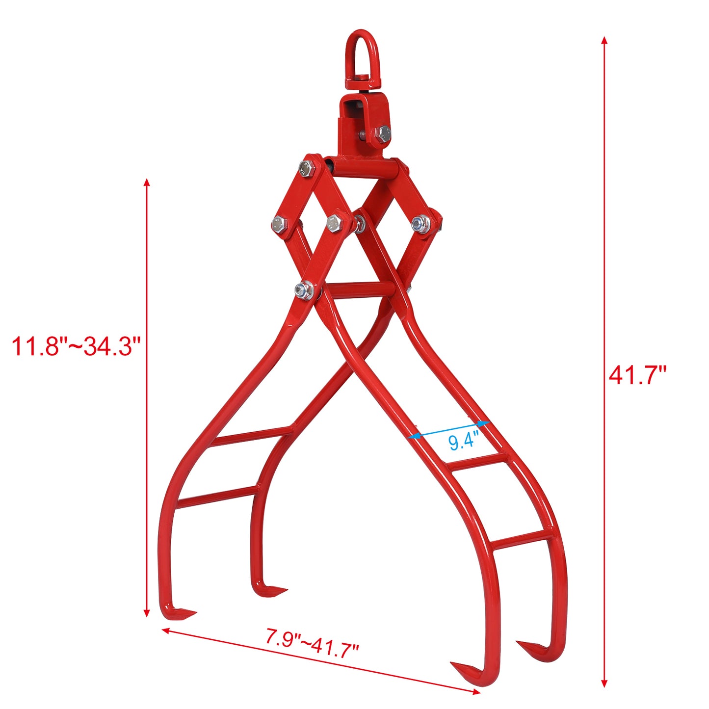 4 Claw Timber Log Lifting Logging Tongs Grabber Tong 36"