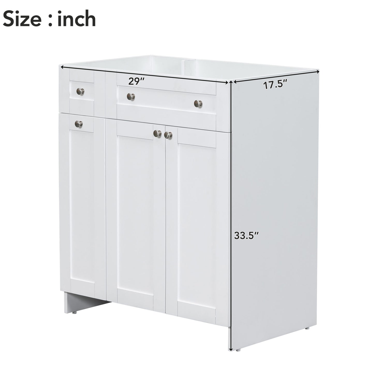 [Cabinet Only] 30" Bathroom Vanity-White(Sink not included)