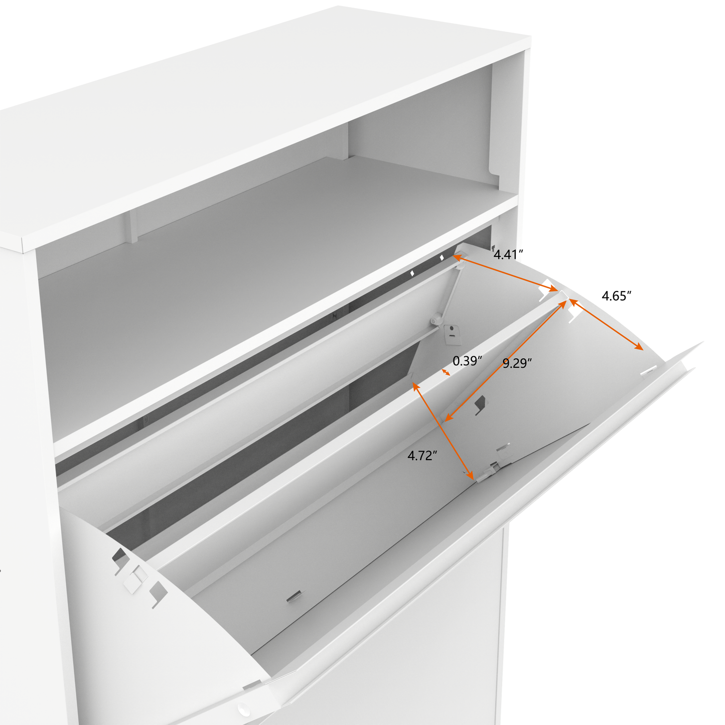 Metal Shoe Cabinet with 2 Flip Drawers,Free Standing Storage Racks with Metal Legs and Adjustable Removable Shelf, Shoe Organizers Entrance Hallway for Heels, Boots, Slippers (white)