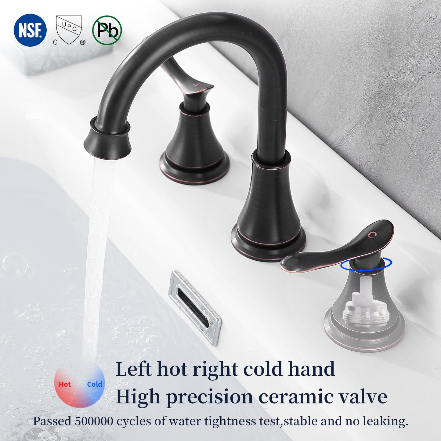 Elegant 2-Handle Oil Rubbed Bronze Widespread Bathroom Sink Faucet