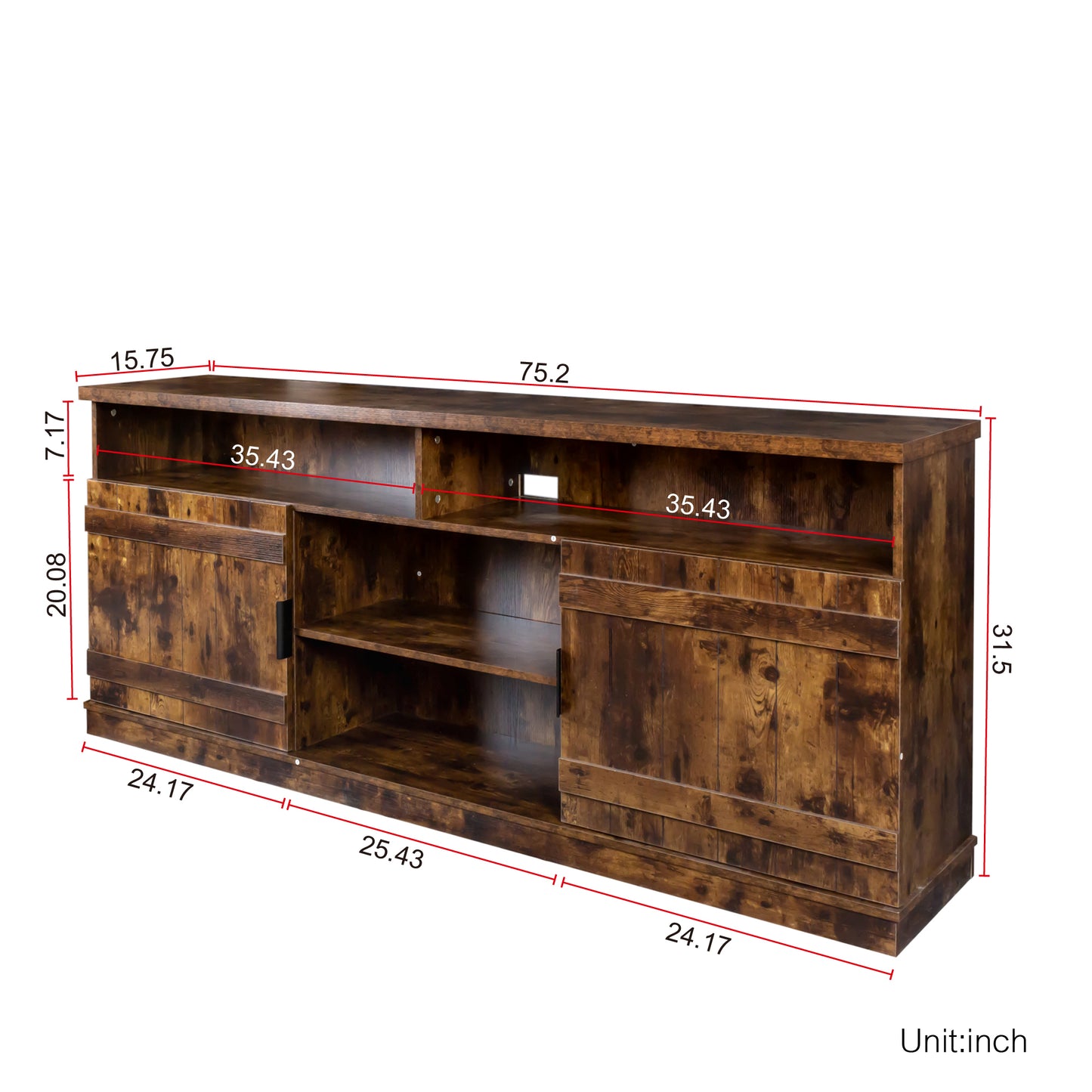 Elegant Wood TV Stand with Spacious Storage and Contemporary Design