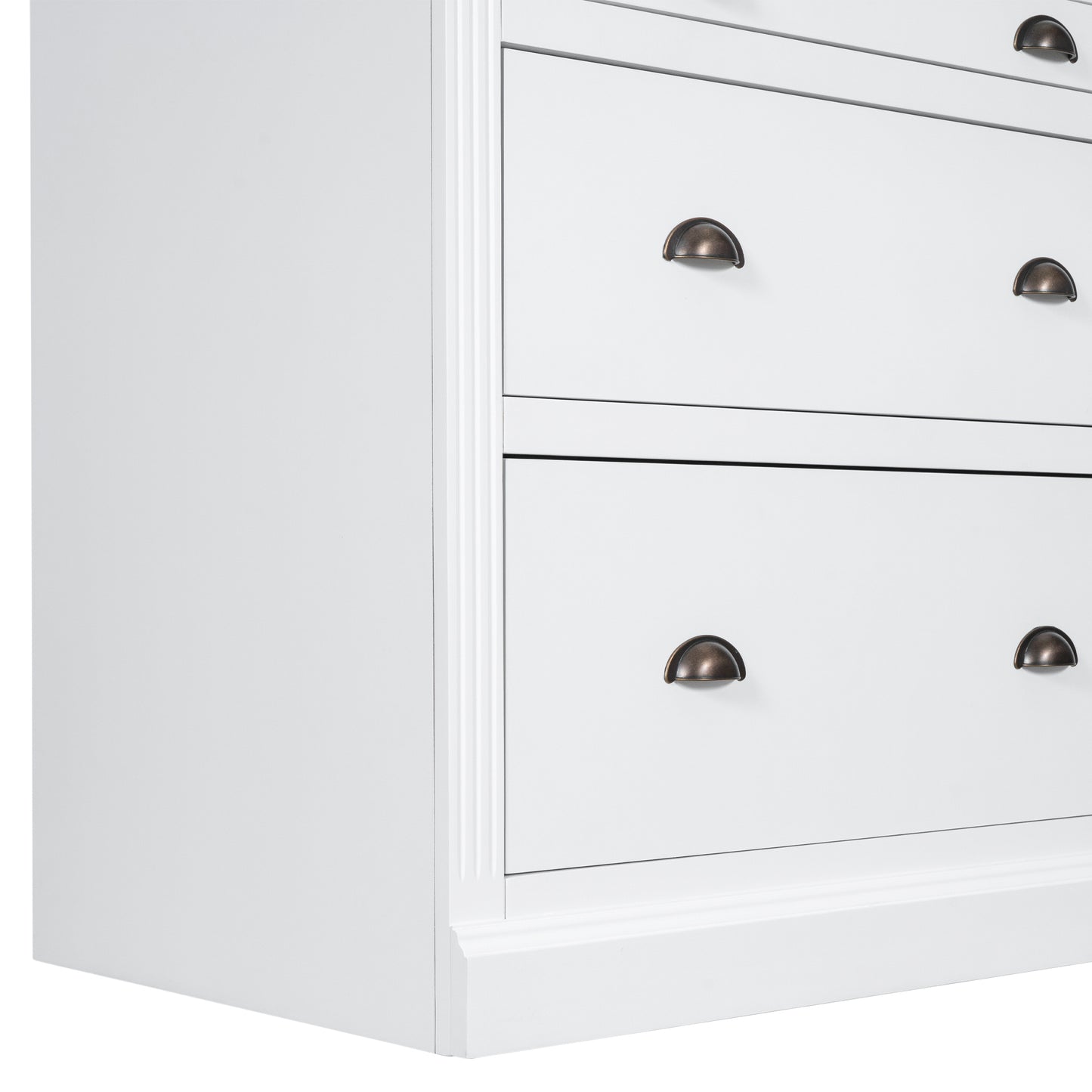 Modern White 83.4 Bookshelf and Writing Desk Suite with LED Lighting and Drawers