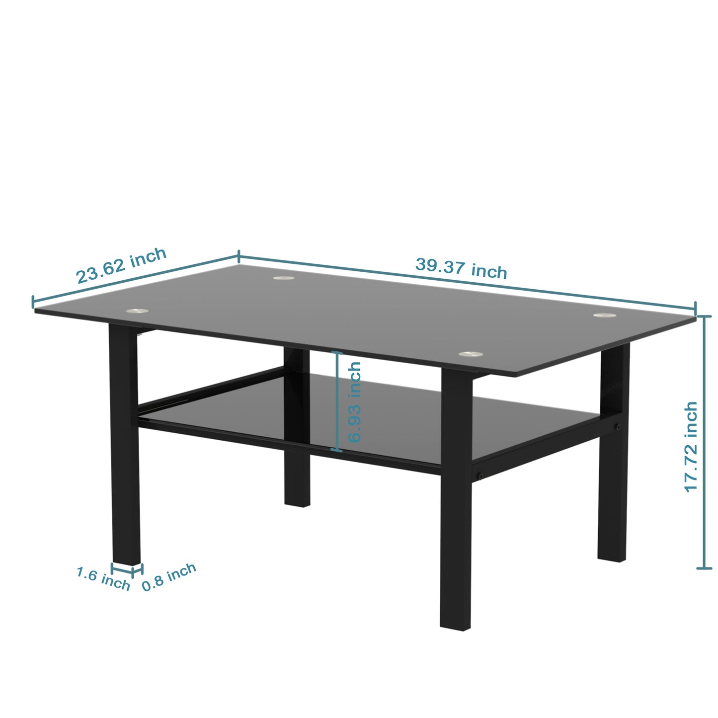 Contemporary Black Glass Coffee Table with Sleek Design and Versatility