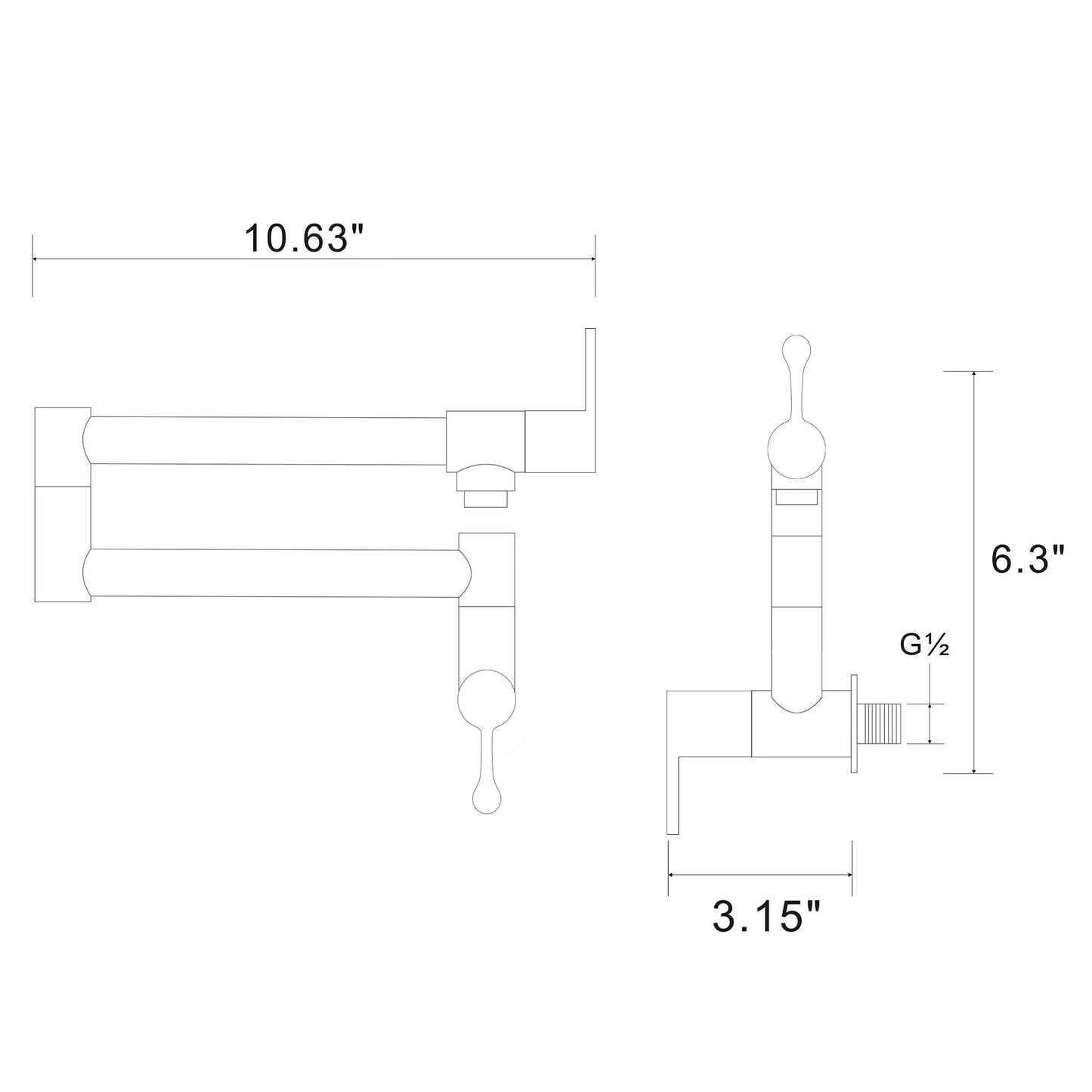 Pot Filler Faucet Wall Mount