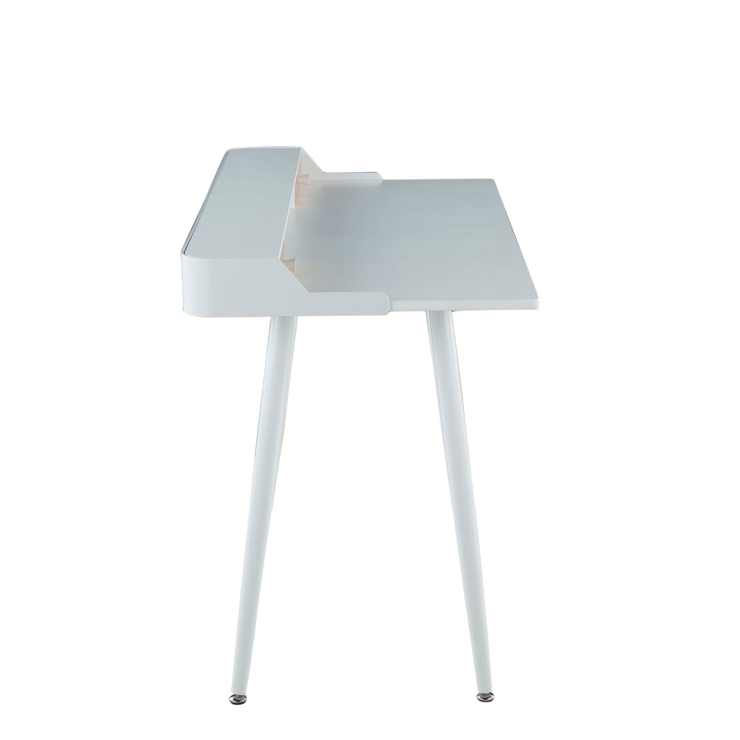 LumiSource Harvey Modern White Steel and Wood Desk with Natural Accents