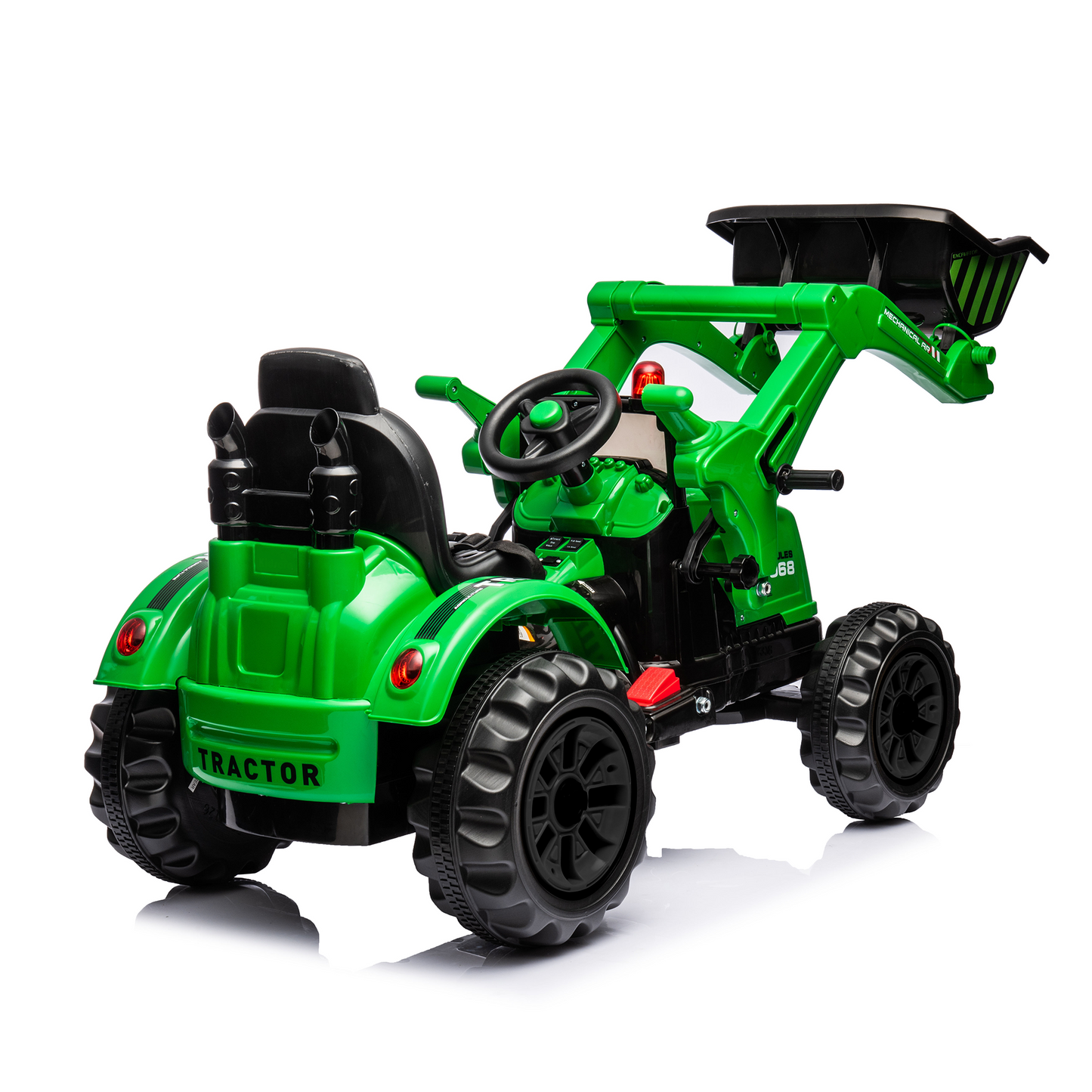 Green Kids Ride on Excavator with 12V Battery Power