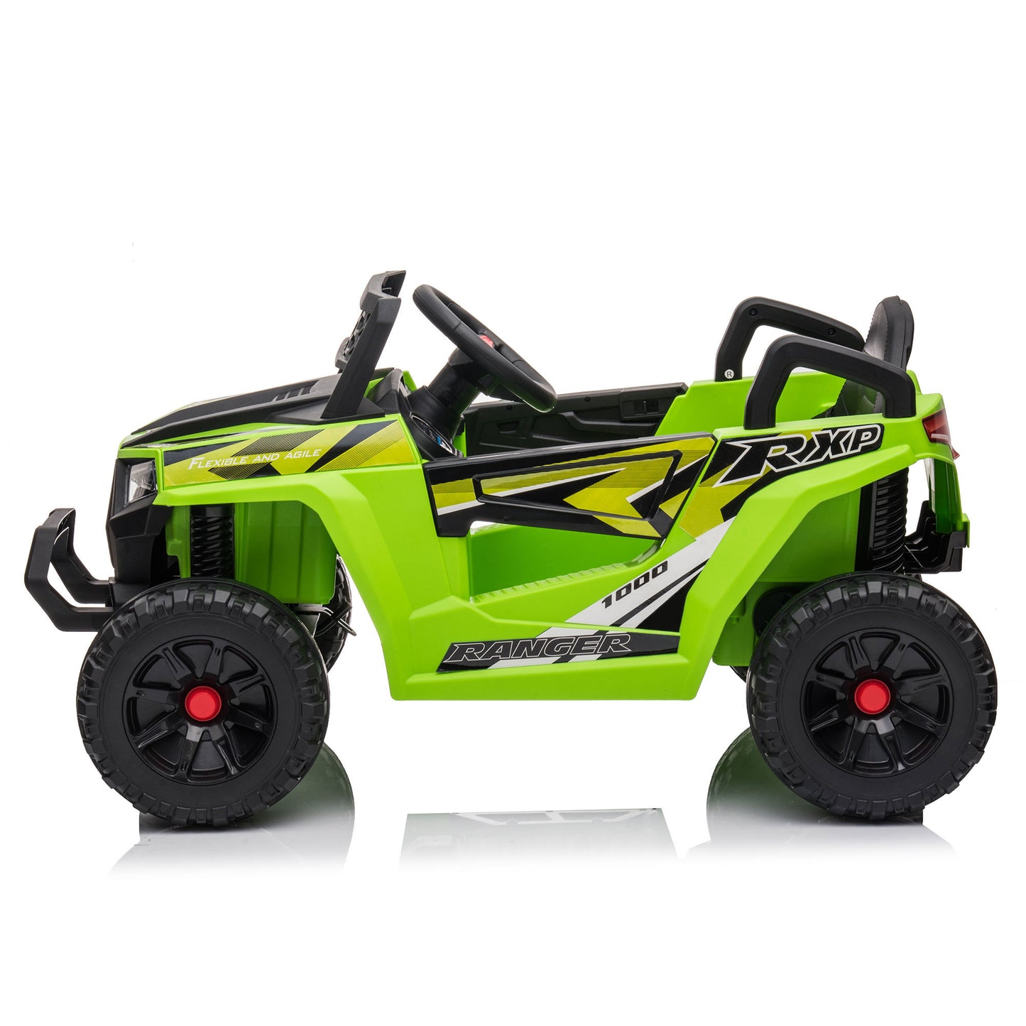 12V kids Ride On Mini UTV, Electric Car with Front LED Lights and Horn, Single Seat with a Safety Belt, Forward/Reverse Function