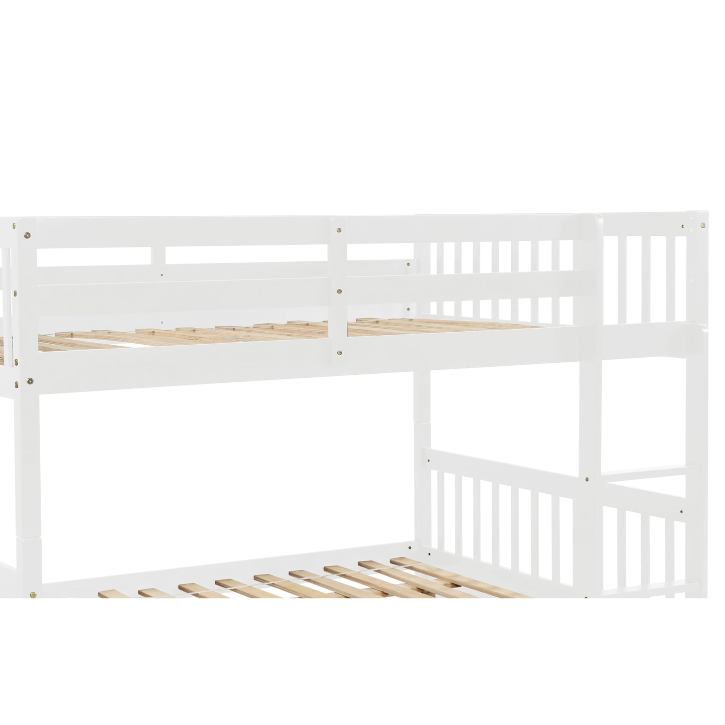 Multifunctional White Full Over Full Bunk Bed with Trundle and Modern Design