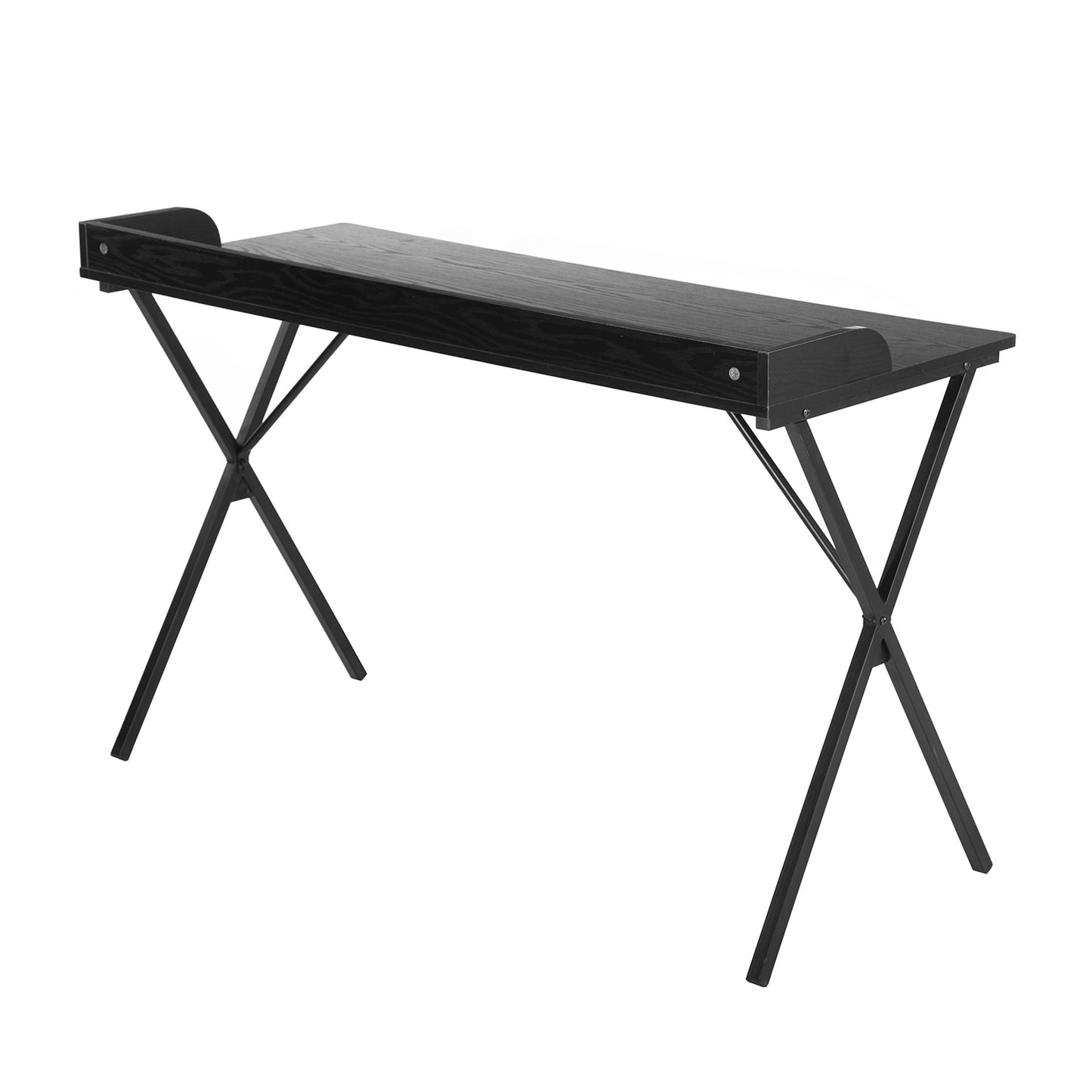 Black Rectangular Computer Desk with Metal Legs - 47.2 L