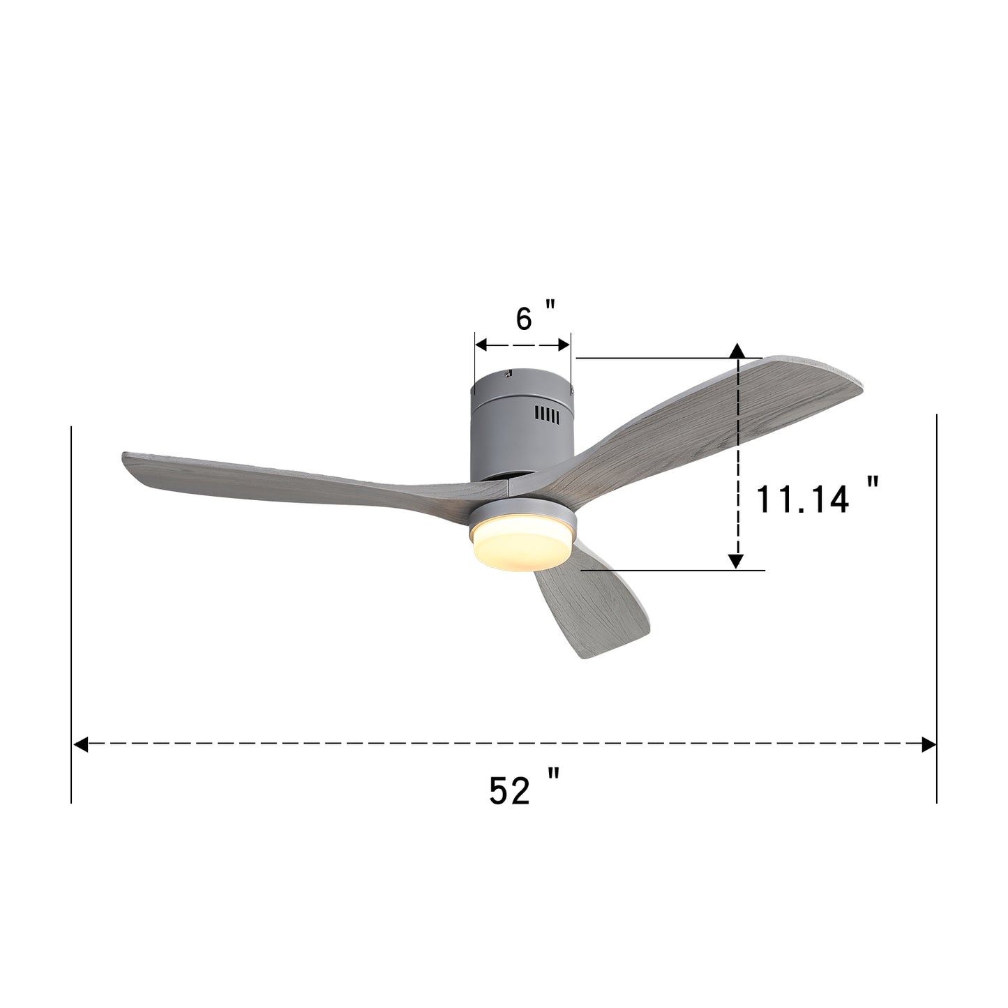 Sophisticated 52-Inch Indoor Ceiling Fan with 6 Speed Remote and Elegant Design