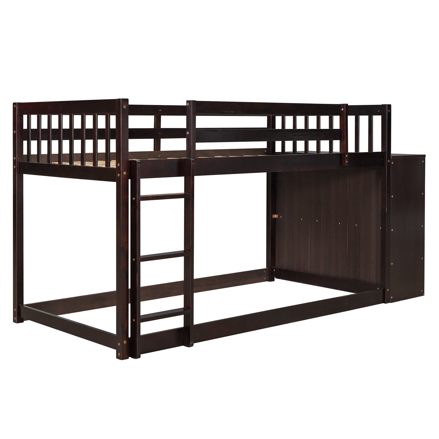 Twin Over Twin Bunk Bed with Espresso Finish and Storage Options