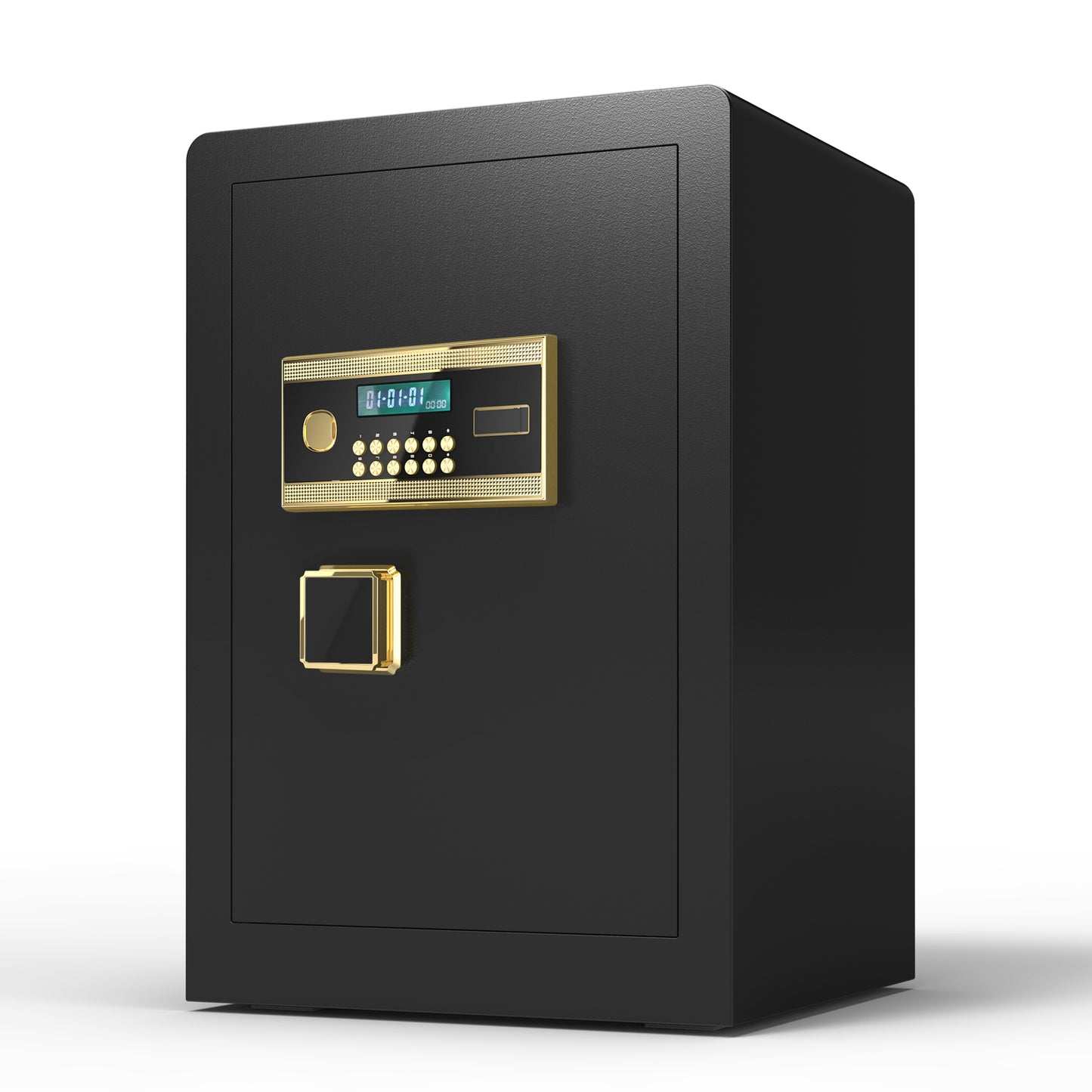 Black Electronic Digital Security Safe with Movable Shelf, Dual Alarm System, Wall/Floor Mount Options