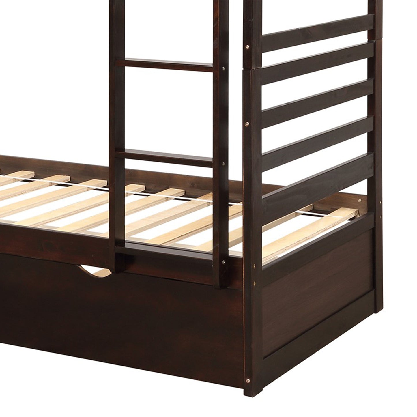 Children's Twin Bunk Beds with Trundle Bed and Safety Features