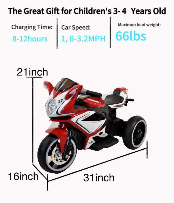 Plastic red 6V Kids Electric motorcycle/ Kids toys motorcycle/Kids electric car/electric ride on motorcycle