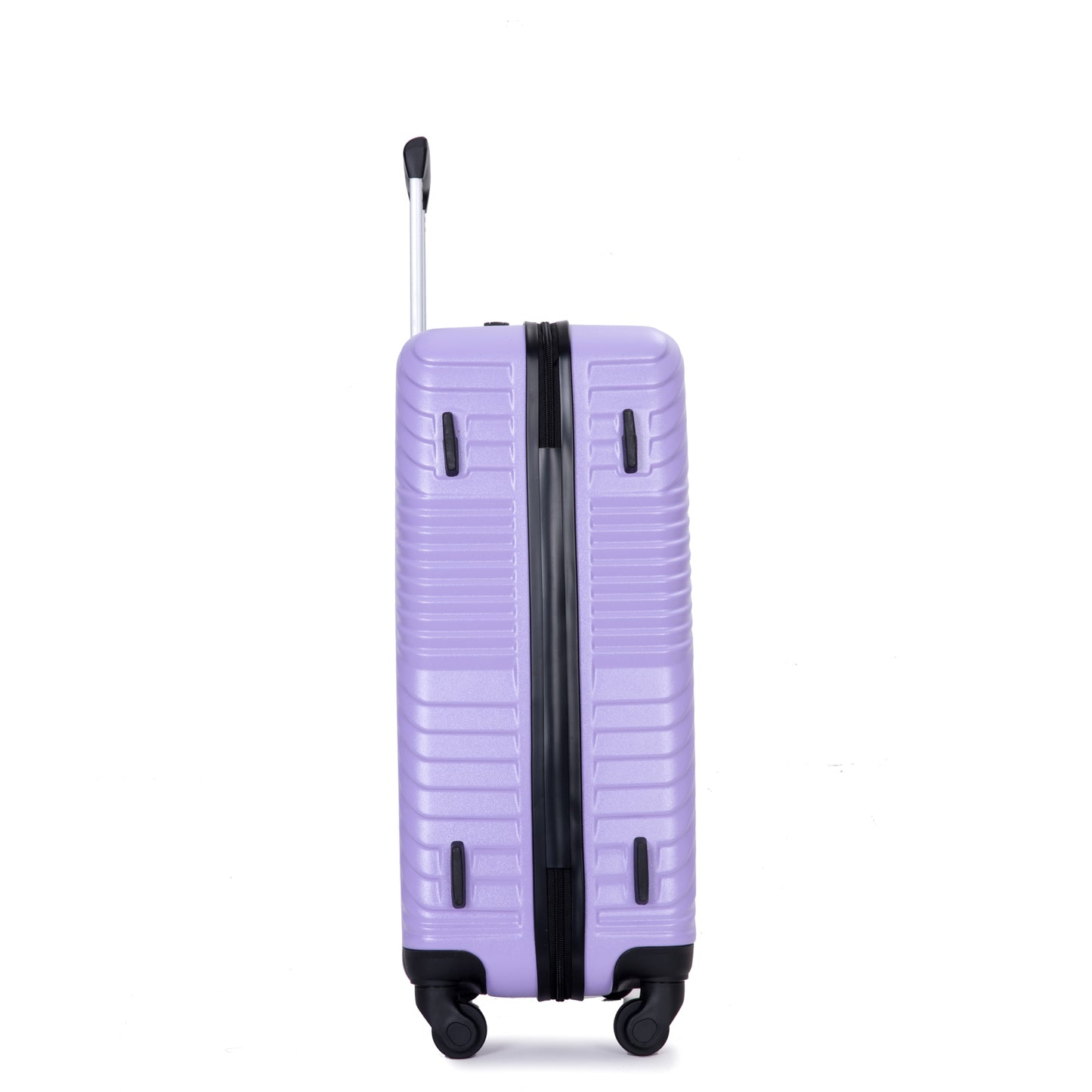 3 Piece Luggage Sets PC+ABS Lightweight Suitcase with Two Hooks, Spinner Wheels, (20/24/28) Light Purple