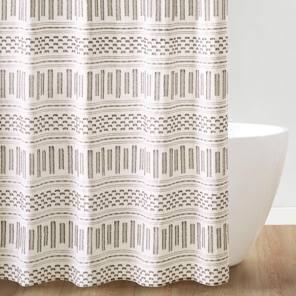 Rhea Jacquard Cotton Shower Curtain with Farmhouse Vibes