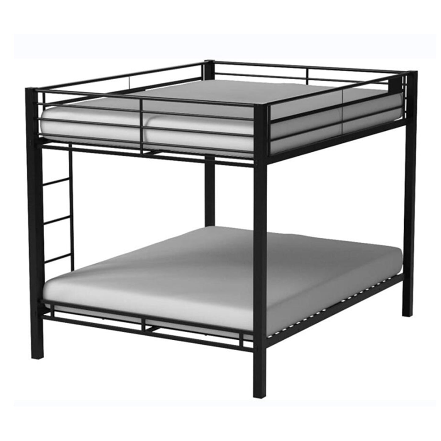 Sleek Sandy Black Queen/Queen Metal Bunk Bed