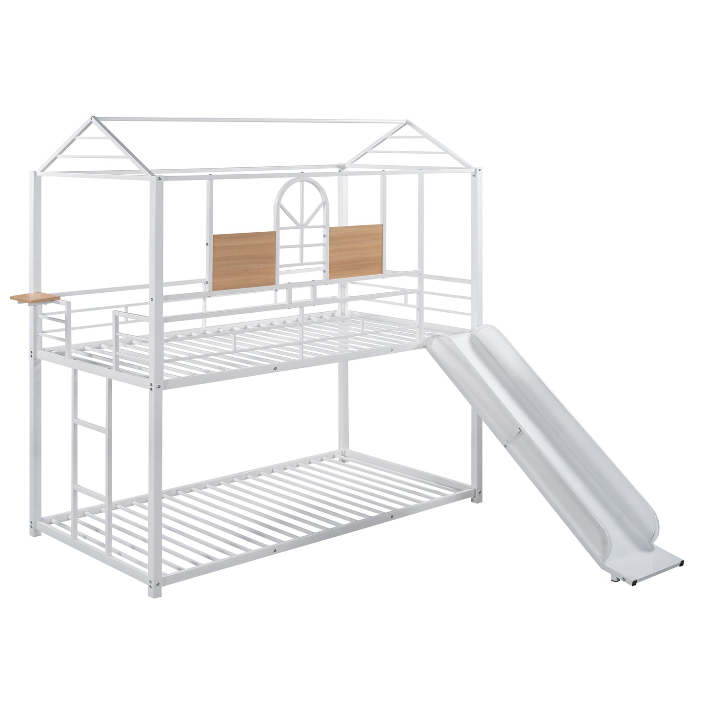 Metal Playhouse Bunk Bed with Slide - Trio of Color Options and Safe Design