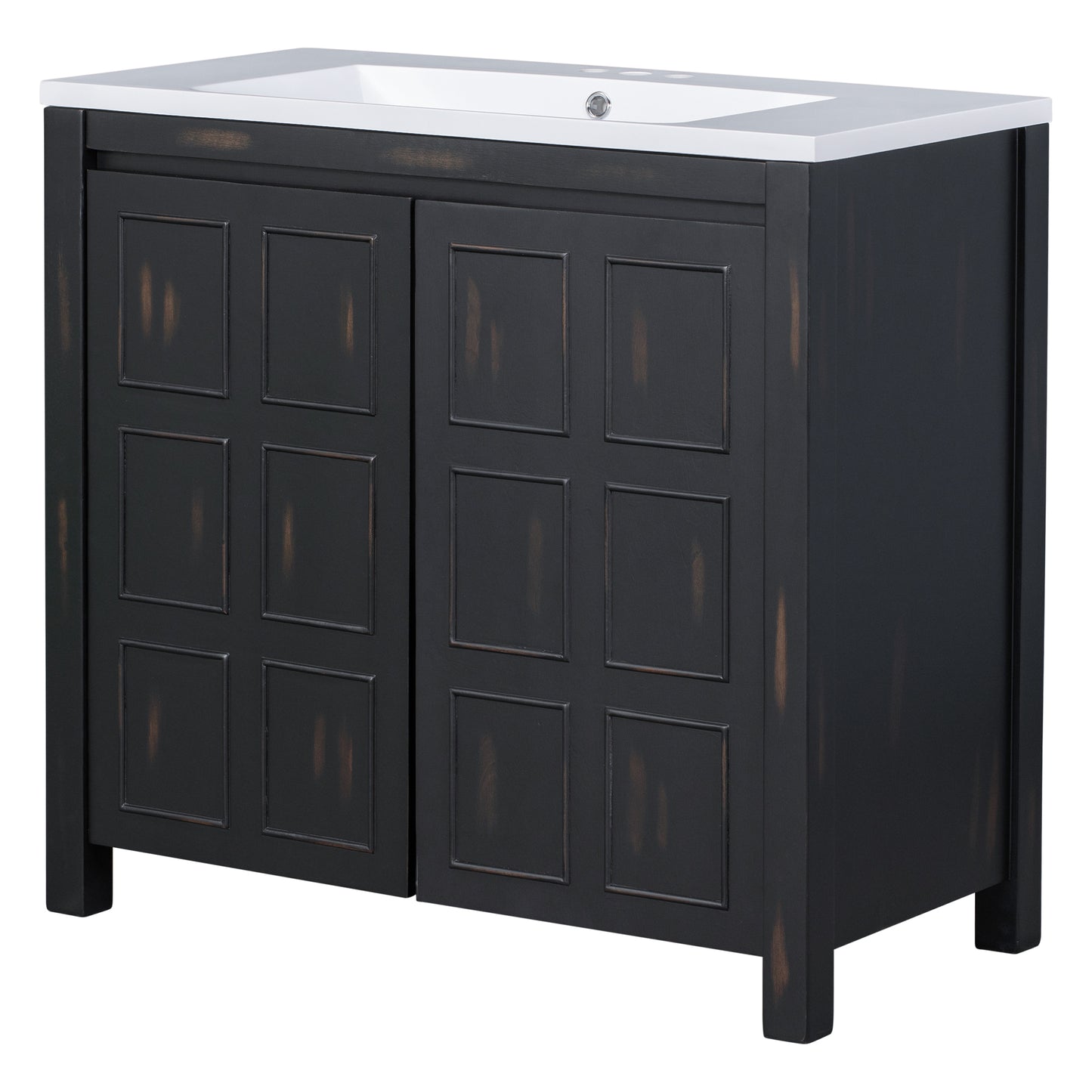 36" Bathroom Vanity Organizer with Sink, Combo Cabinet Set, Bathroom Storage Cabinet, Retro Espresso(the same with SV000004AAE)