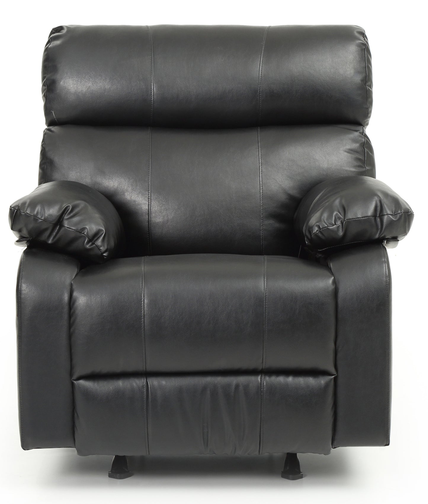 Black Rocker Recliner with Pub Back Design