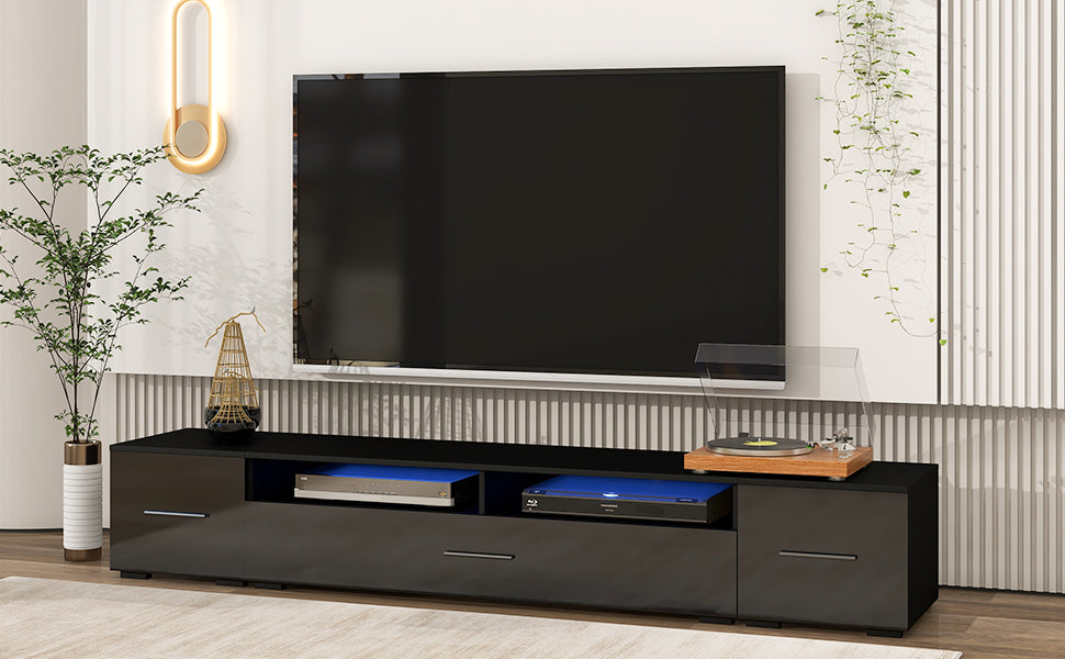 Modern LED TV Stand with Extended Design for 90+ Inch TVs