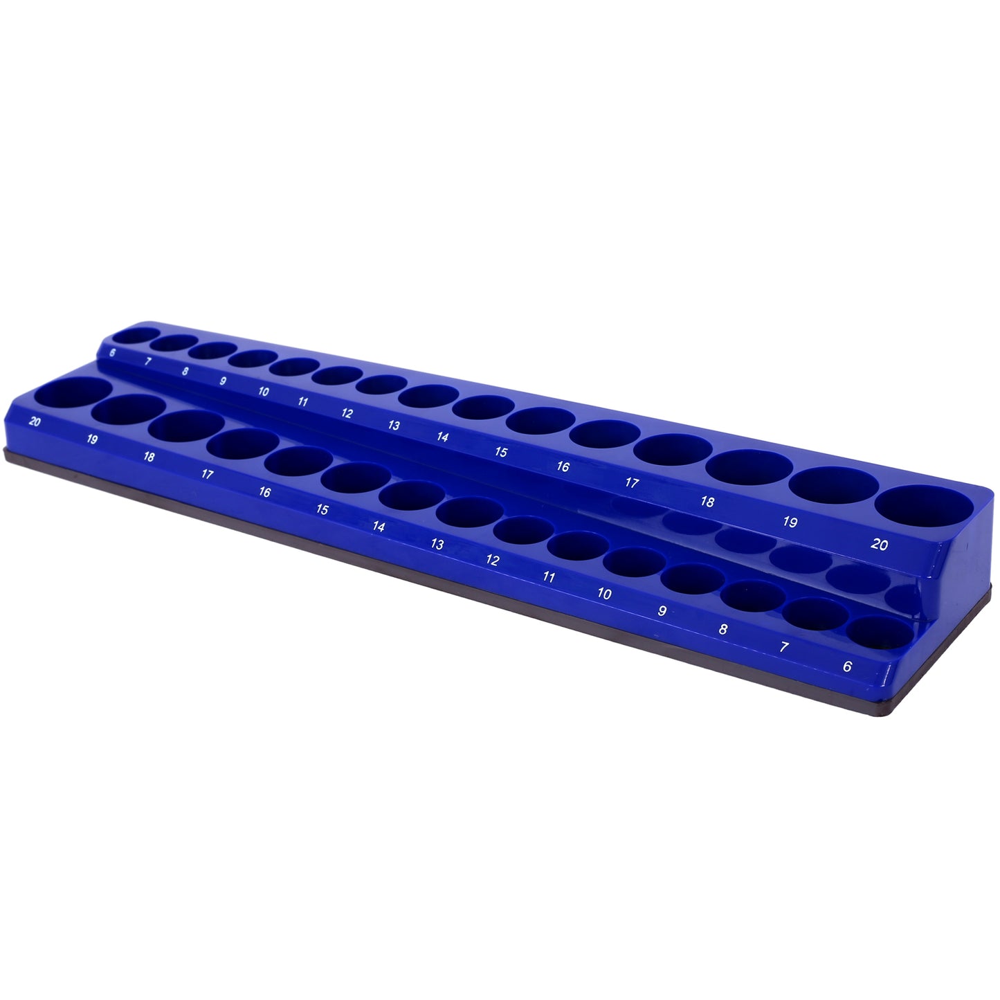 Magnetic Socket Organizer Set, 6-Piece Socket Holder Set Includes 1/4", 3/8", 1/2" Drive Metric SAE Socket Trays, Holds 141 Pieces Standard Size and Deep Size Sockets(Socket not Included),red and blue