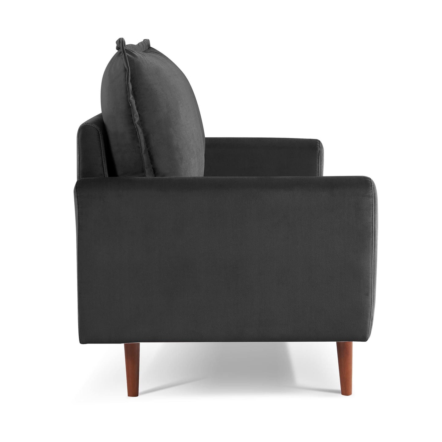 Luxurious 69” Black Velvet Upholstered Sofa with Wooden Frame and Sustainable Materials