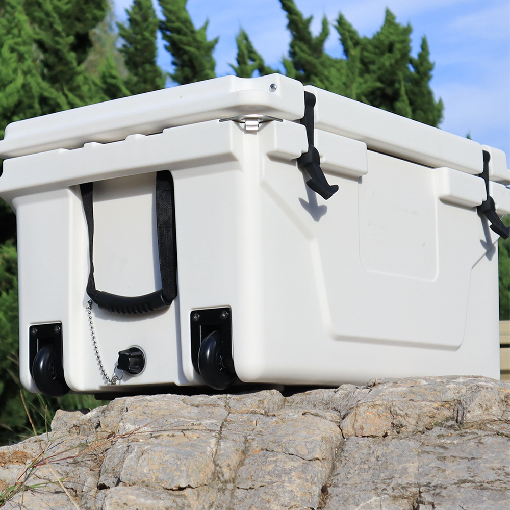 Portable White Outdoor Camping Picnic Fishing Cooler Box 65QT