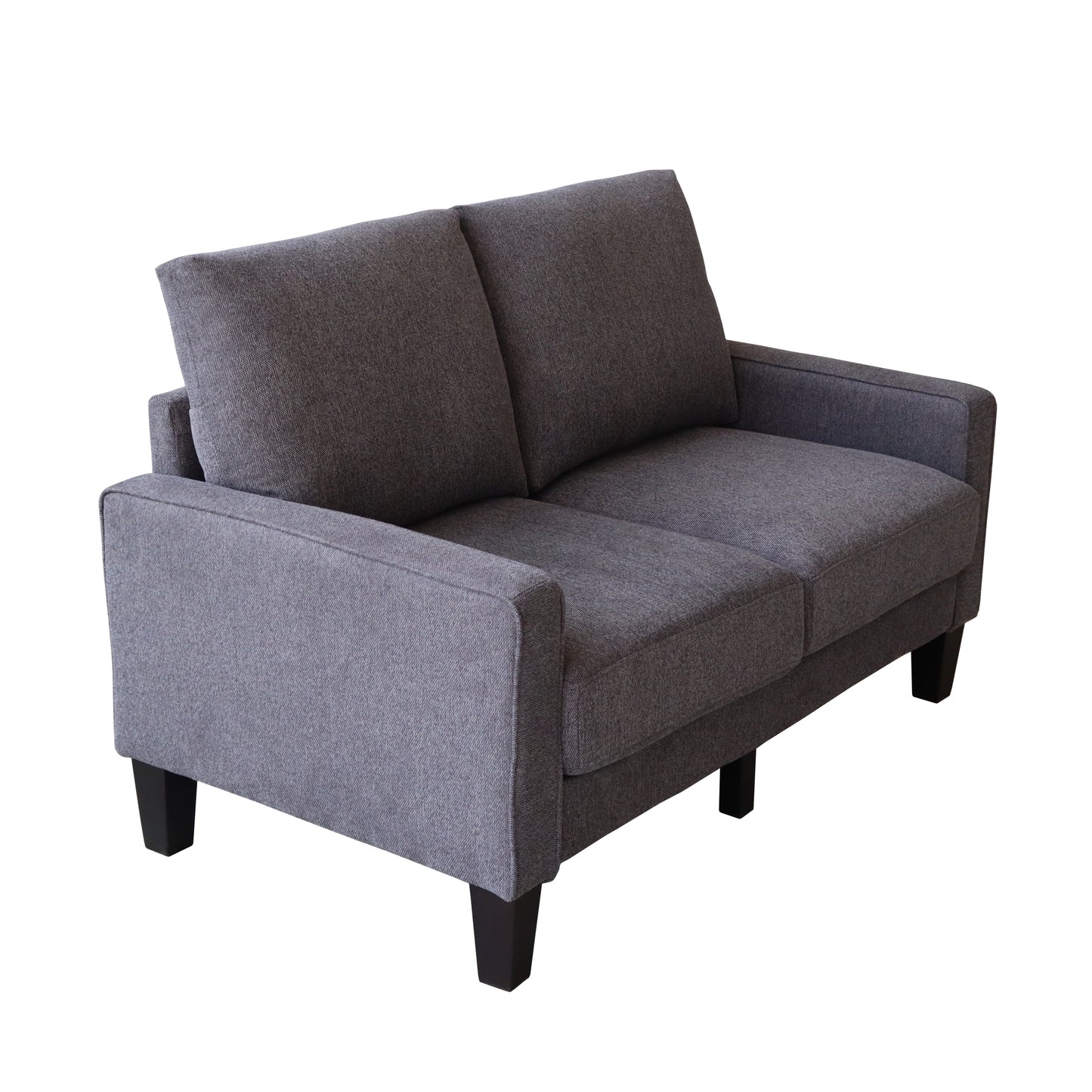 Modern Living Room Furniture Loveseat in Dark Grey Fabric