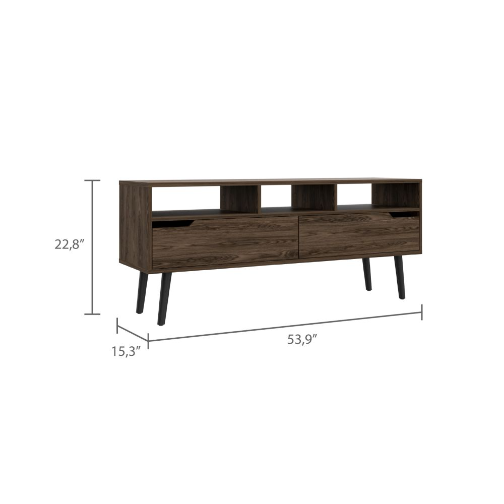 Oslo TV Stand with Elegant Dark Walnut Finish