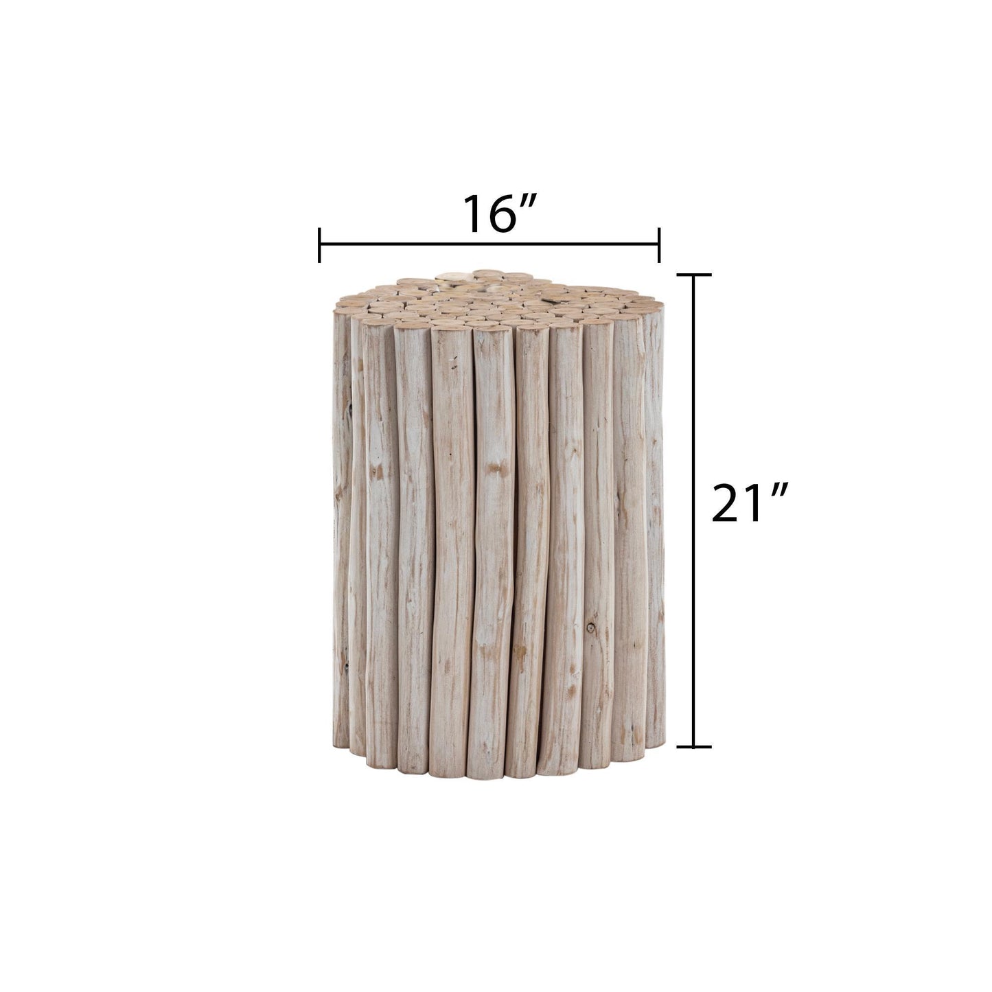 White Wood End Table ET1009-16