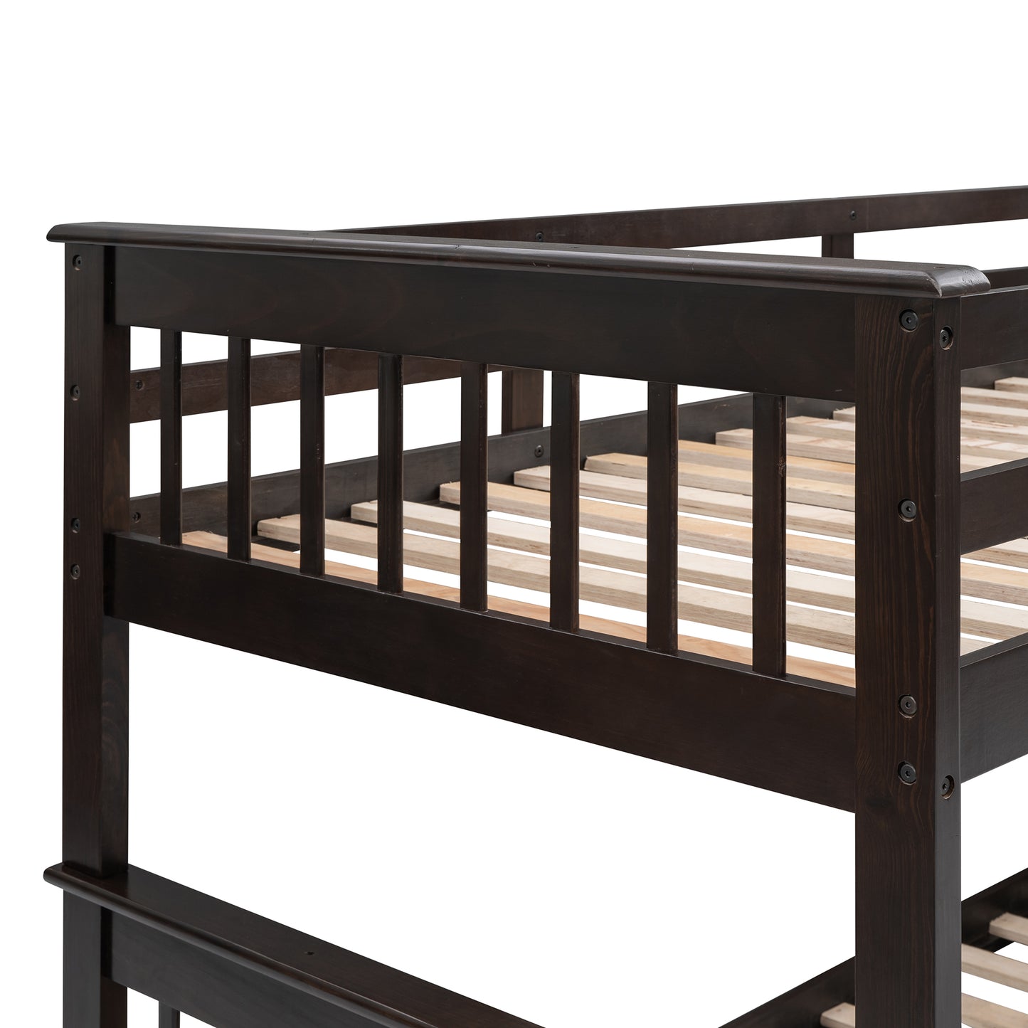 Stairway Twin-Over-Full Bunk Bed with Drawer and Storage in Espresso - Ultimate Sleeping Solution