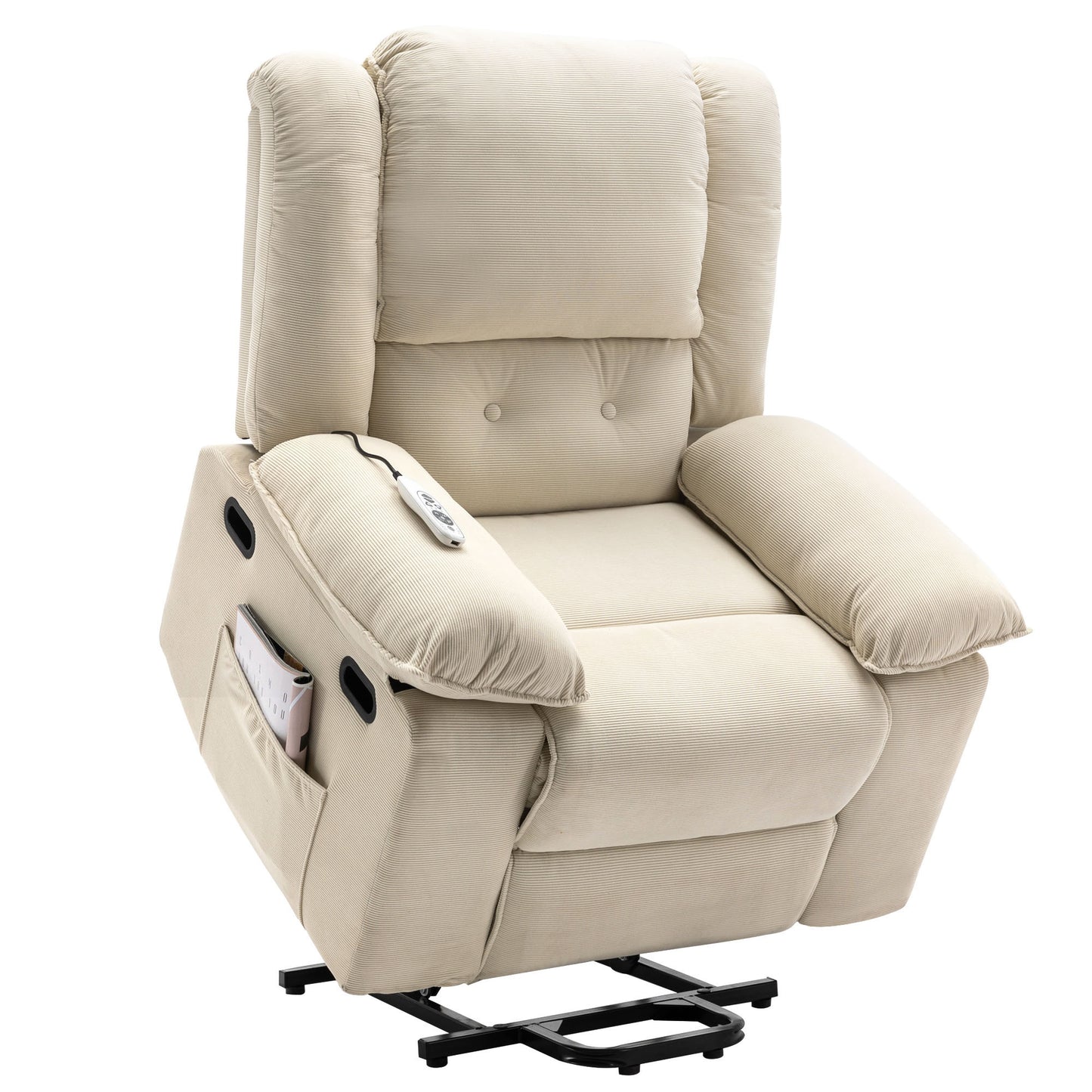 Adjustable Massage and Heating Power Lift Recliner Chair with Side Pocket