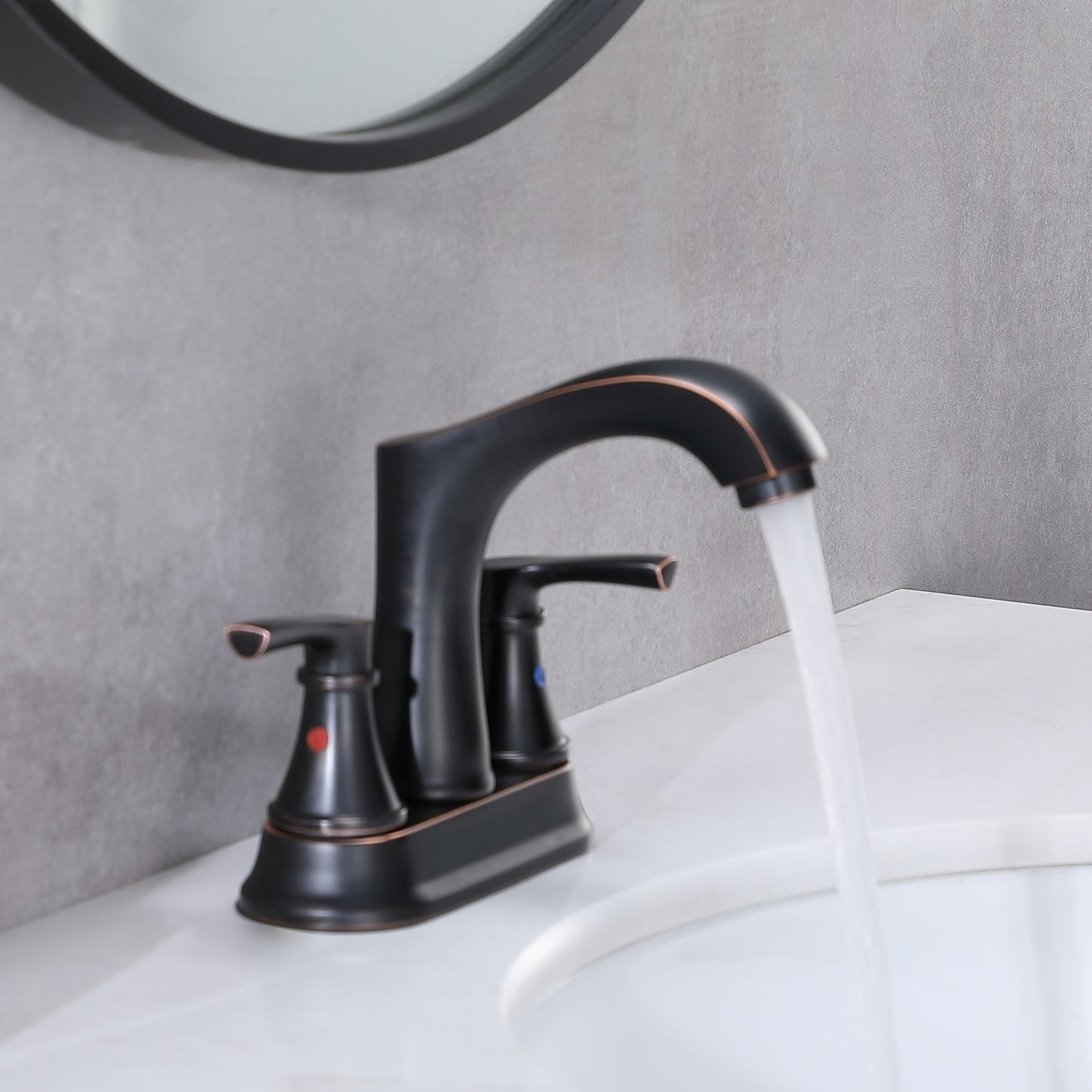 Elegant Oil Rubbed Bronze Bathroom Sink Faucet with Dual Handles and Vintage Design