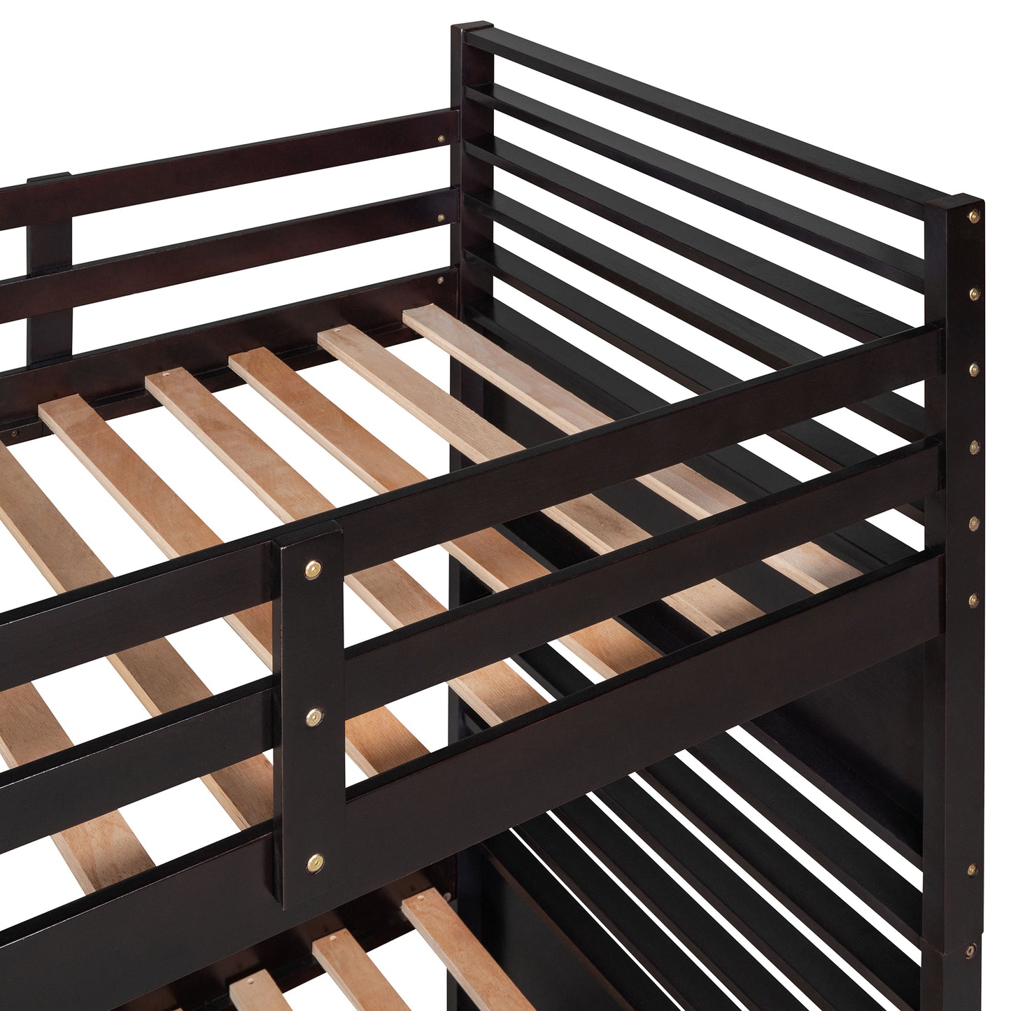 Espresso Twin Bunk Bed with Storage Drawers for Space Optimization