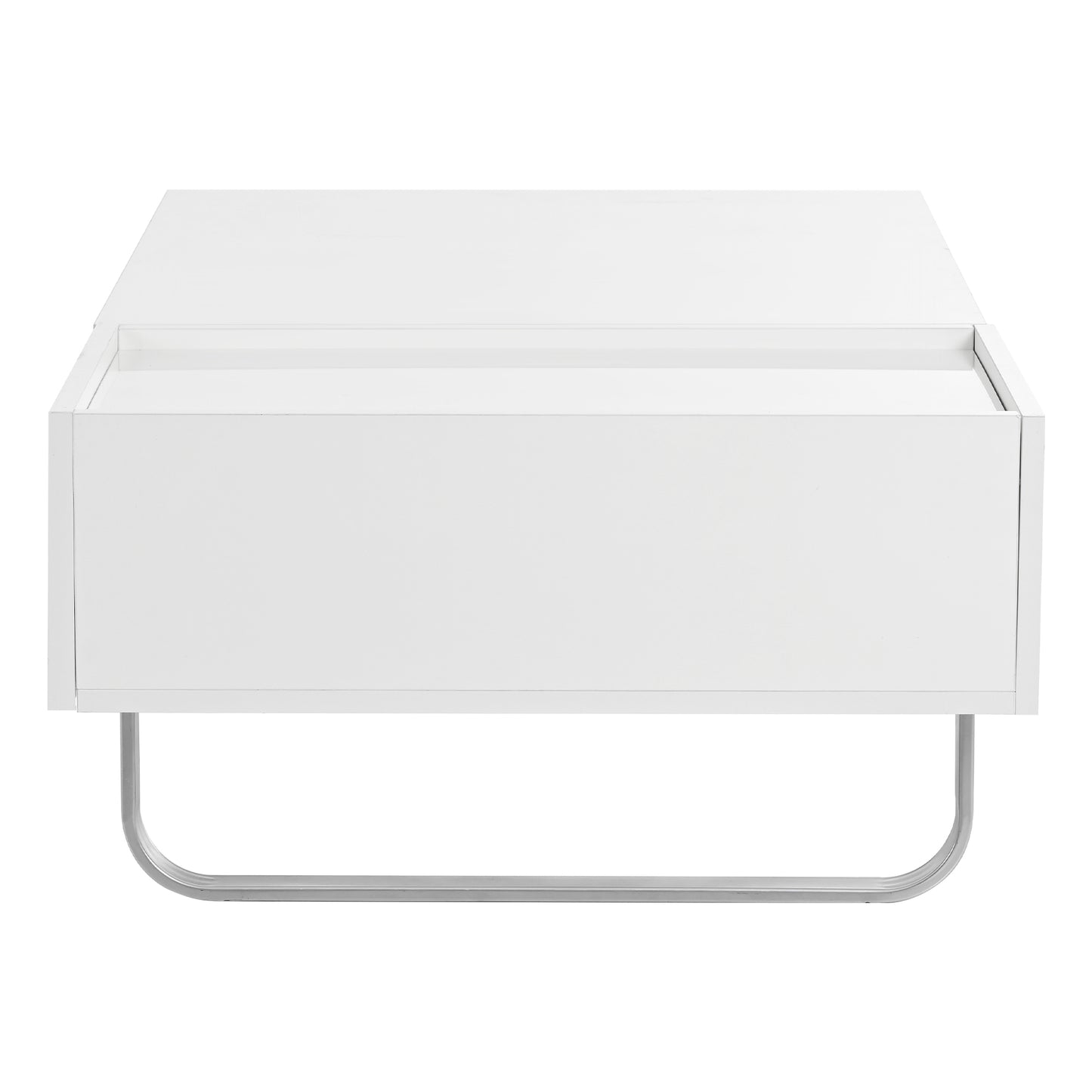 Contemporary White Lift-Top Coffee Table with Hidden Storage