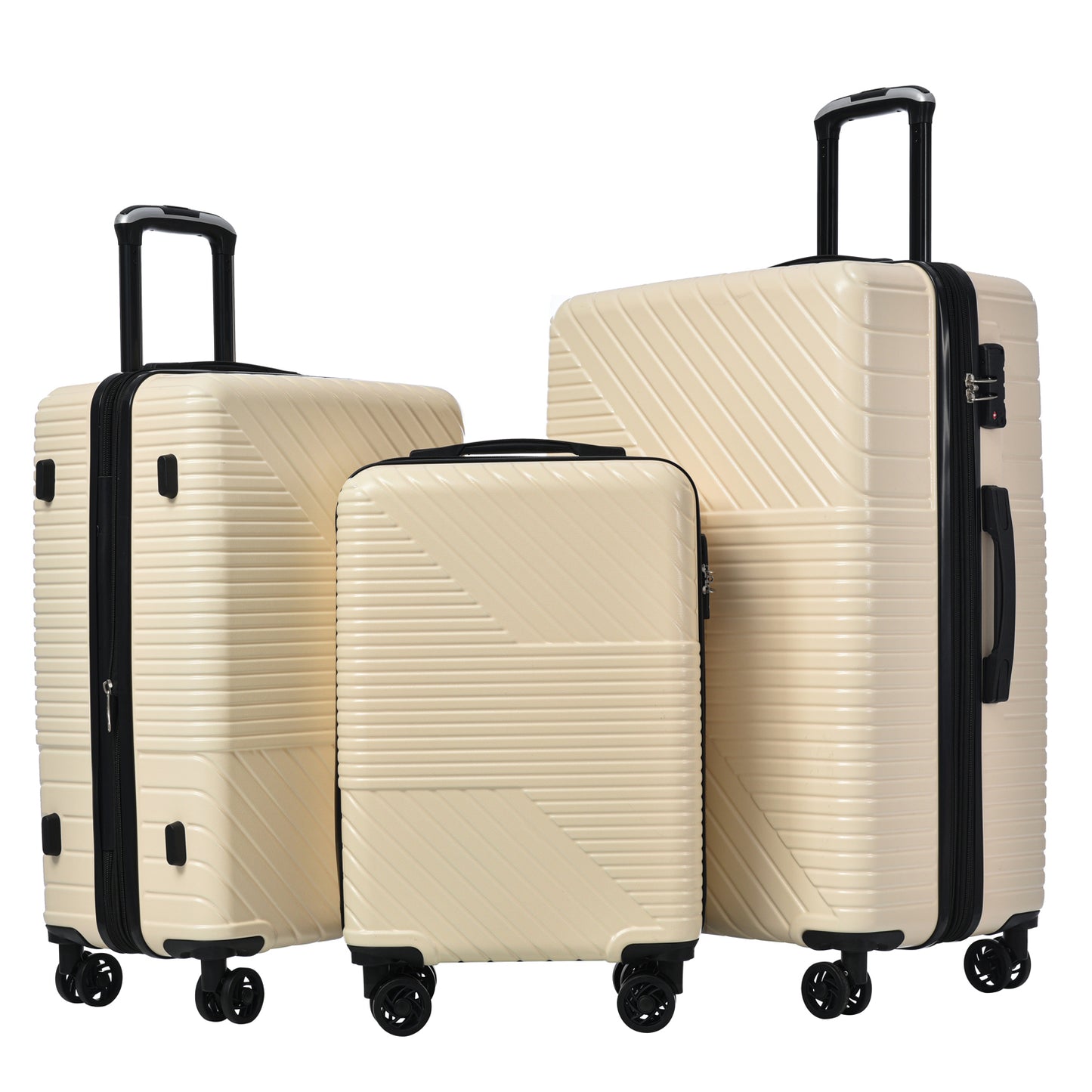 Hardshell Luggage Sets 3 Piece double spinner 8 wheels Suitcase with TSA Lock Lightweight 20''24''28''