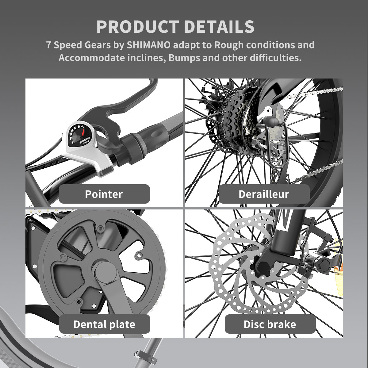 AOSTIRMOTOR S18 26" 750W Electric Bike Fat Tire 48V 15AH Removable Lithium Battery for Adults