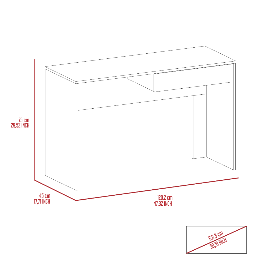 Sleek Black Writing Desk with Two Drawers