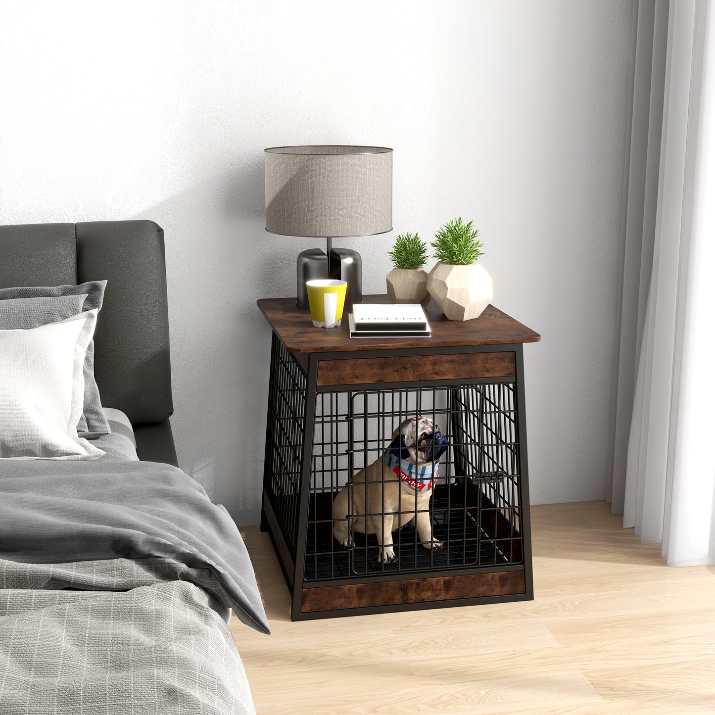 Furniture style dog cage, wooden dog cage,  side cabinet dog crate