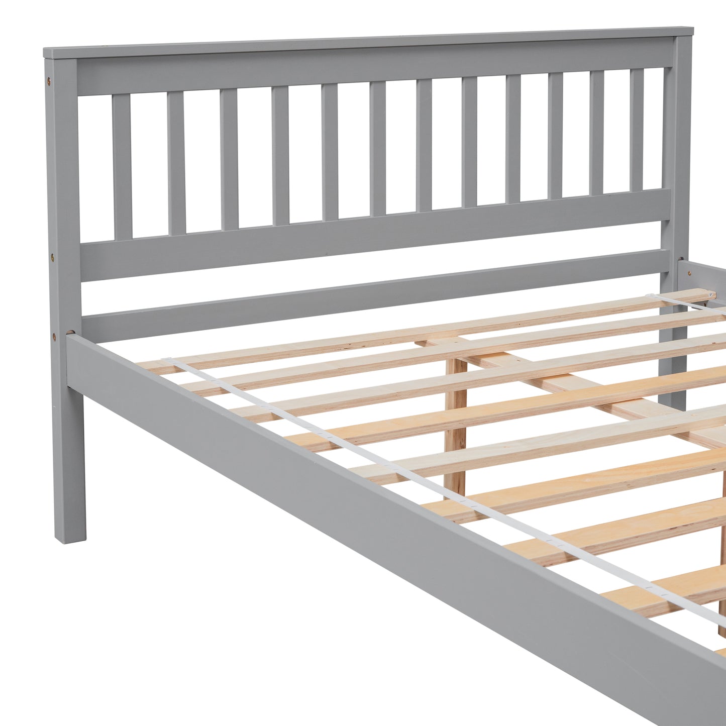 Full Bed with Headboard and Footboard for Kids, Teens, Adults,with a Nightstand,Grey